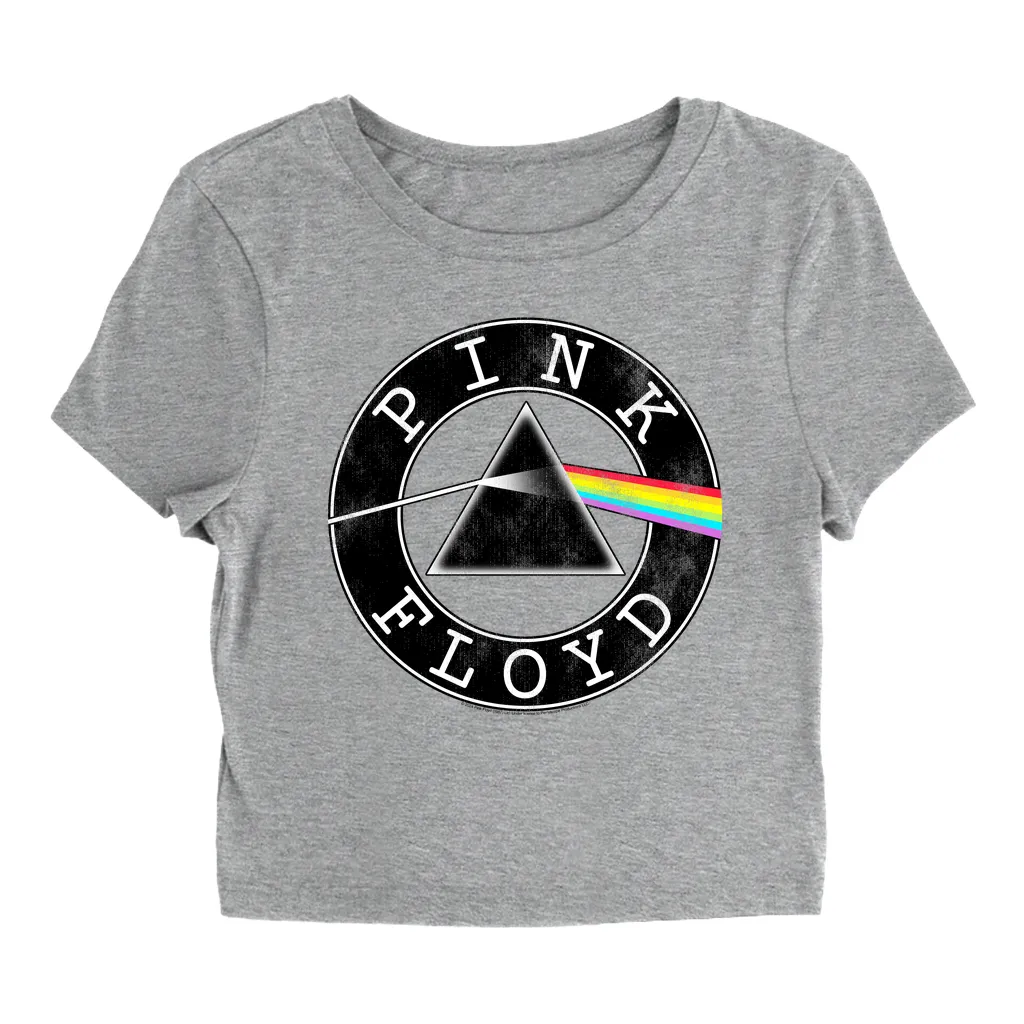 Women's T-Shirt | Dark Side Of The Moon Circle Logo Distressed (Equineop Exclusive) Baby Tee