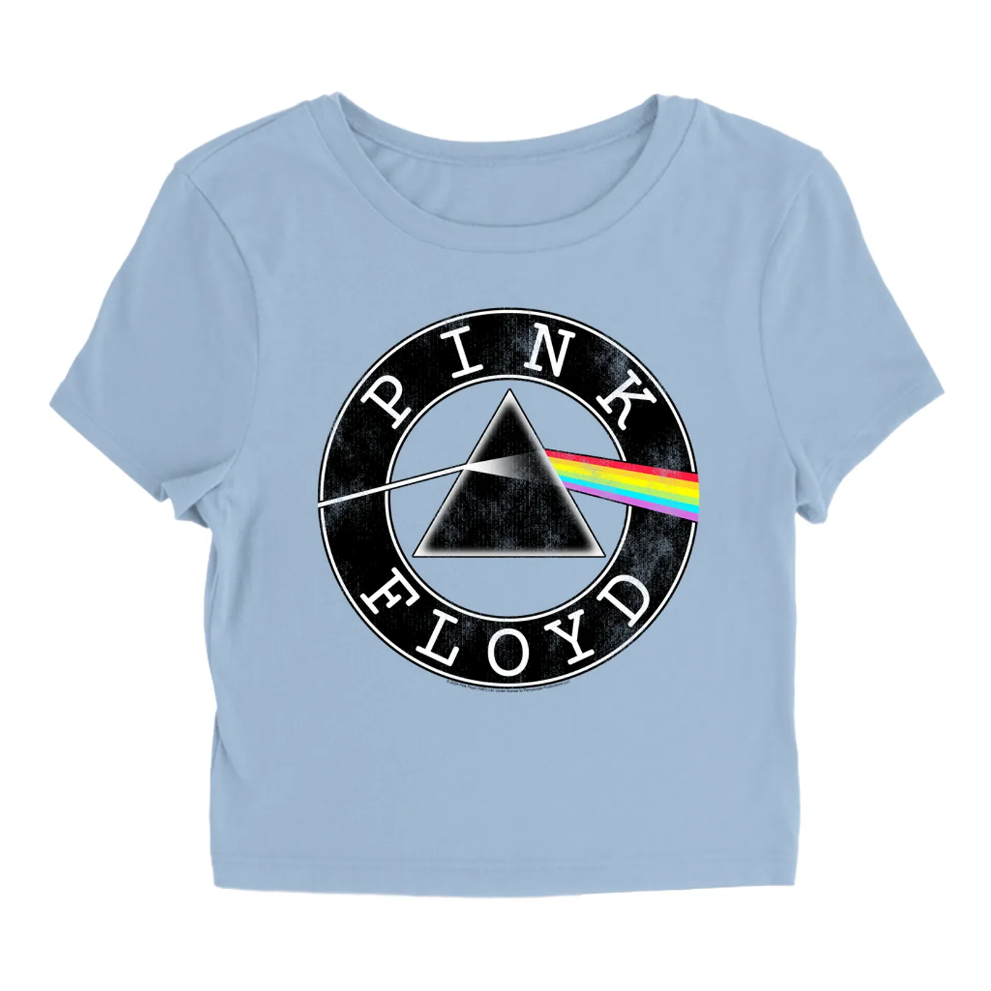 Pink Floyd Women's T-Shirt | Dark Side Of The Moon Circle Logo Distressed (Merchbar Exclusive) Pink Floyd Baby Tee