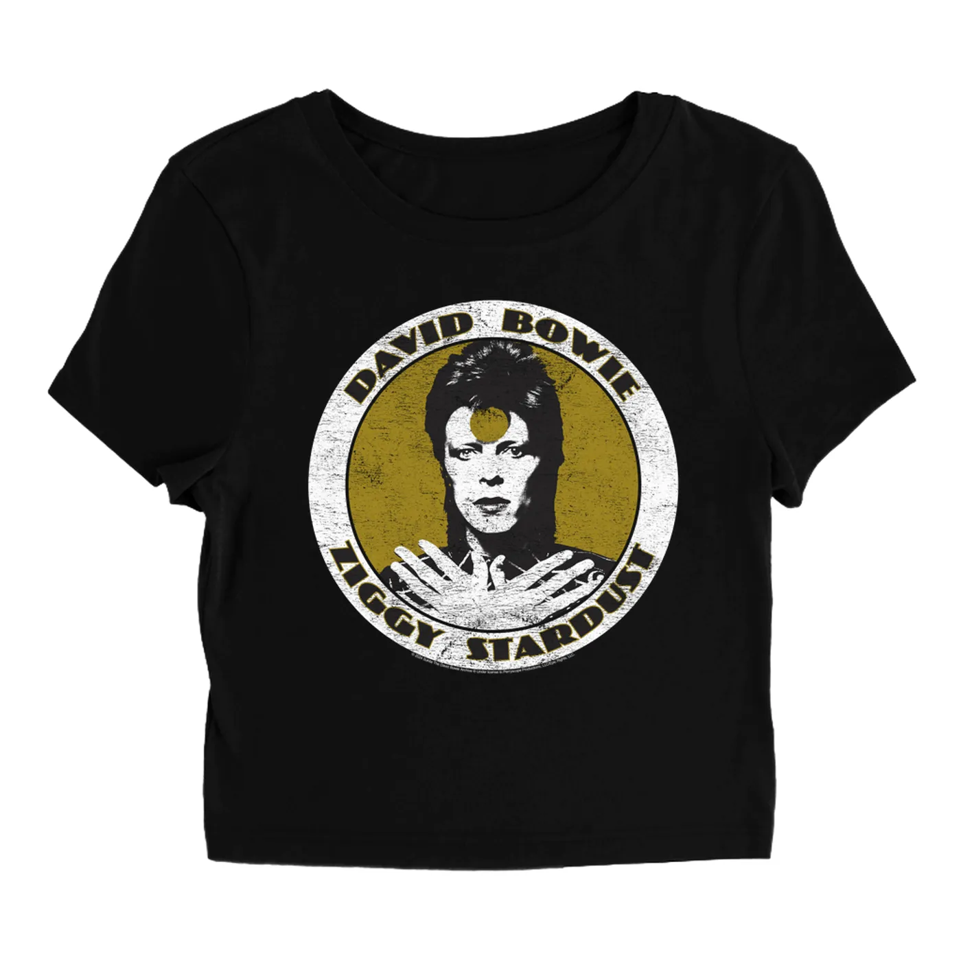 David Bowie Women's T-Shirt | Golden Bowie As Ziggy Stardust (Merchbar Exclusive) David Bowie Baby Tee