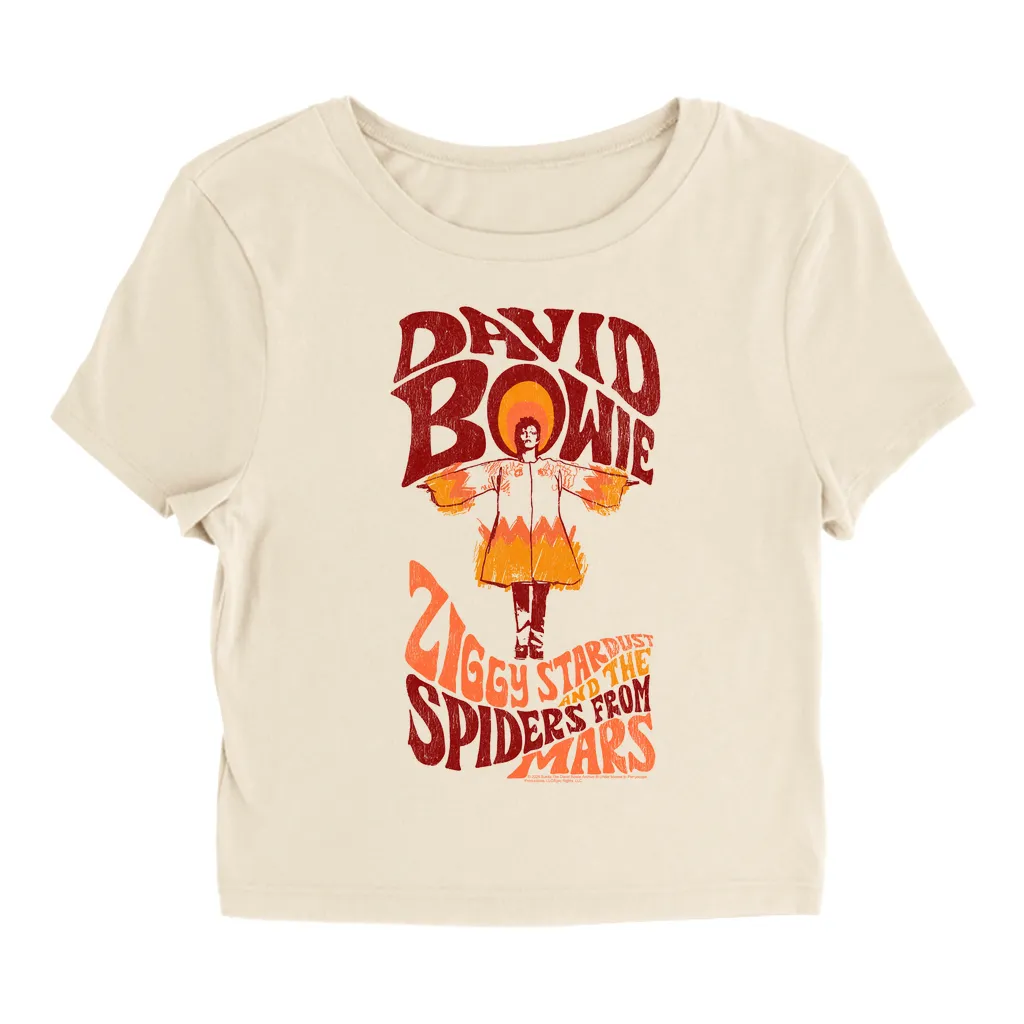 Women's T-Shirt | Retro Orange Ziggy Stardust And The Spiders From Mars Distressed (Equineop Exclusive) Baby Tee