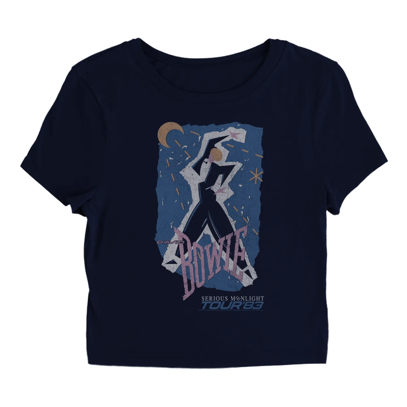 David Bowie Women's T-Shirt | Serious Moonlight Tour 1983 Design (Merchbar Exclusive) David Bowie Baby Tee