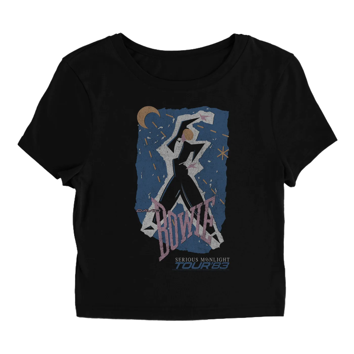 David Bowie Women's T-Shirt | Serious Moonlight Tour 1983 Design (Merchbar Exclusive) David Bowie Baby Tee