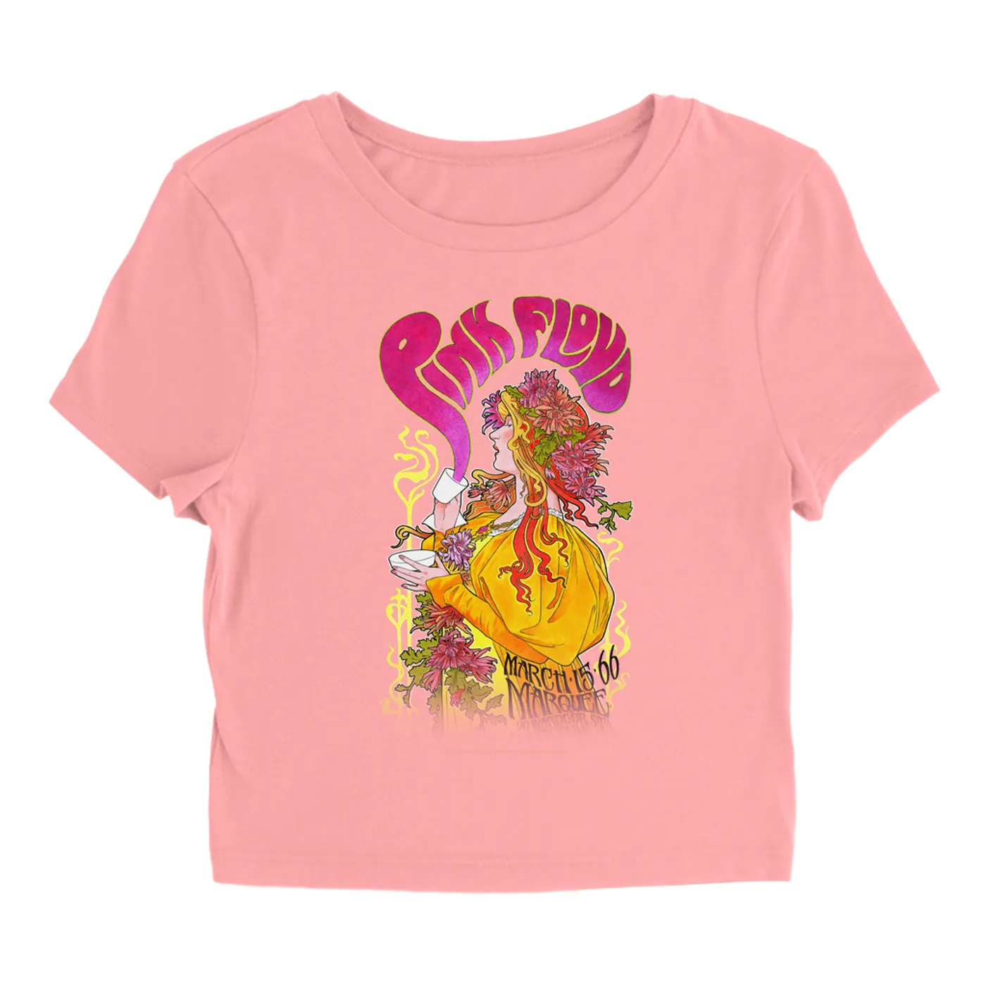 Pink Floyd Women's T-Shirt | Marquee London 1966 Promotion Image (Merchbar Exclusive) Pink Floyd Baby Tee