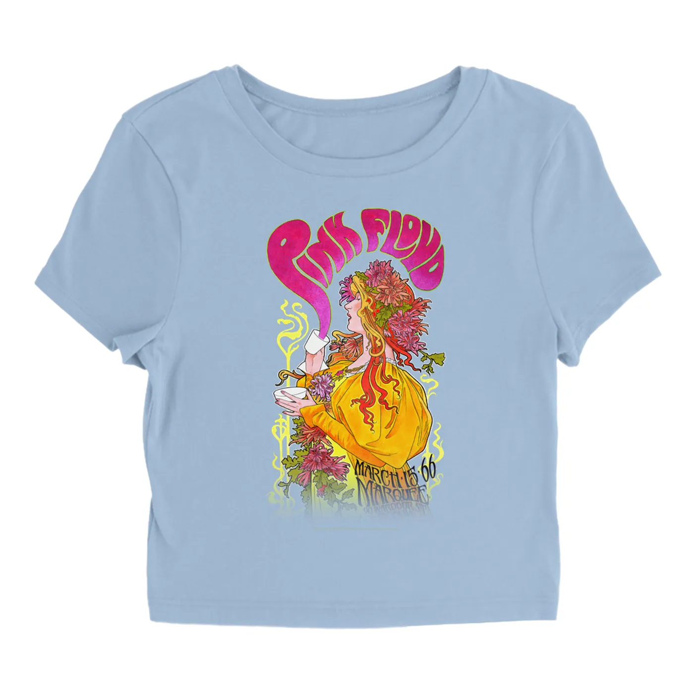 Pink Floyd Women's T-Shirt | Marquee London 1966 Promotion Image (Merchbar Exclusive) Pink Floyd Baby Tee