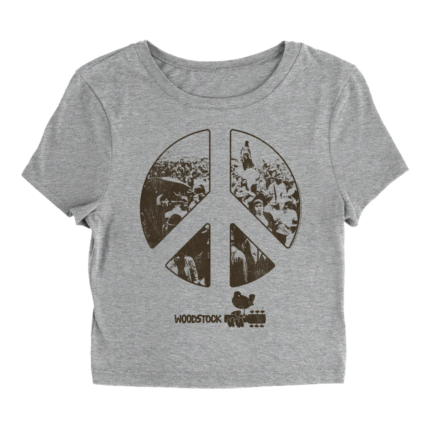 Woodstock Women's T-Shirt | Crowd Photo Peace Sign (Merchbar Exclusive) Woodstock Baby Tee