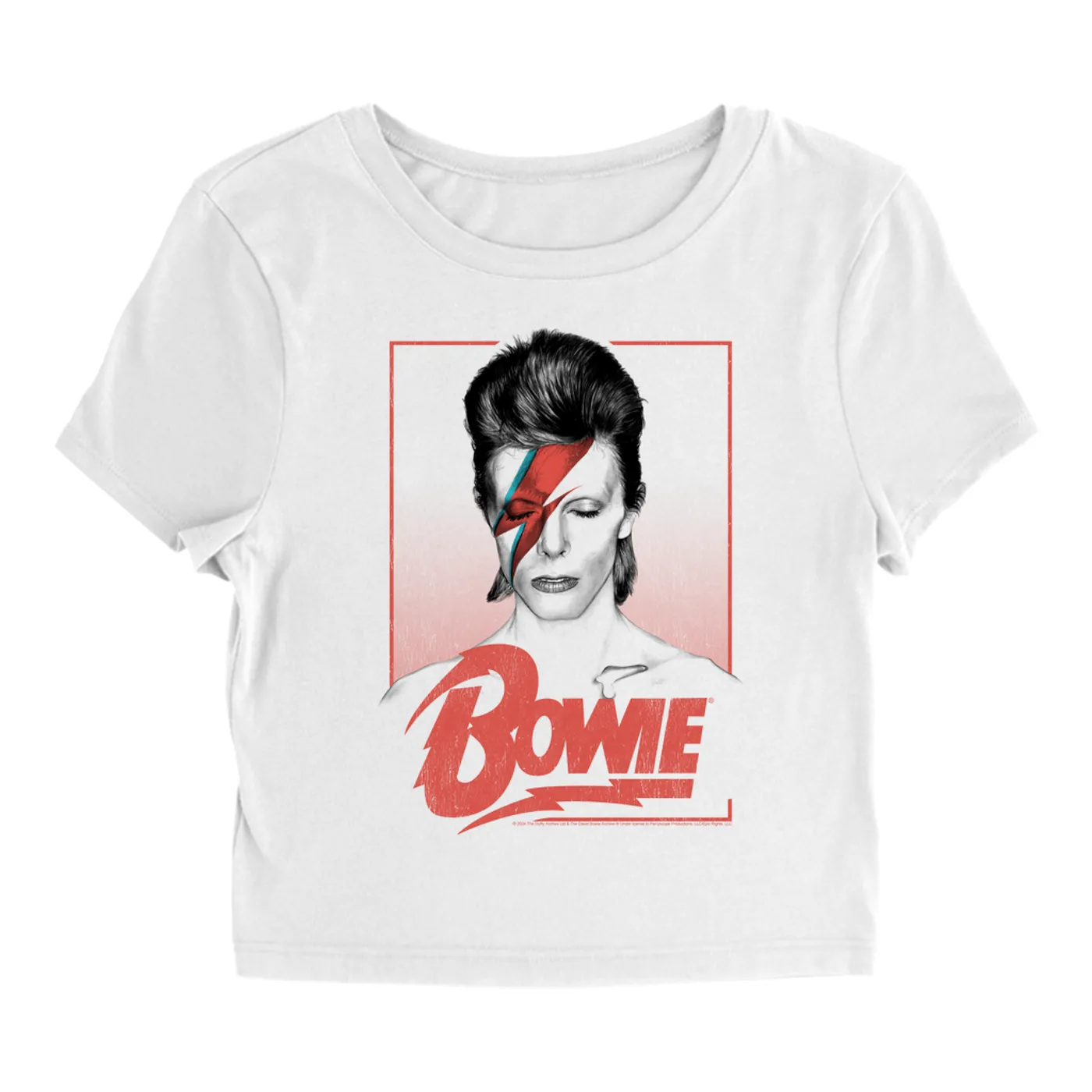 David Bowie Women's T-Shirt | Aladdin Sane Bowie Red Image (Merchbar Exclusive) David Bowie Baby Tee