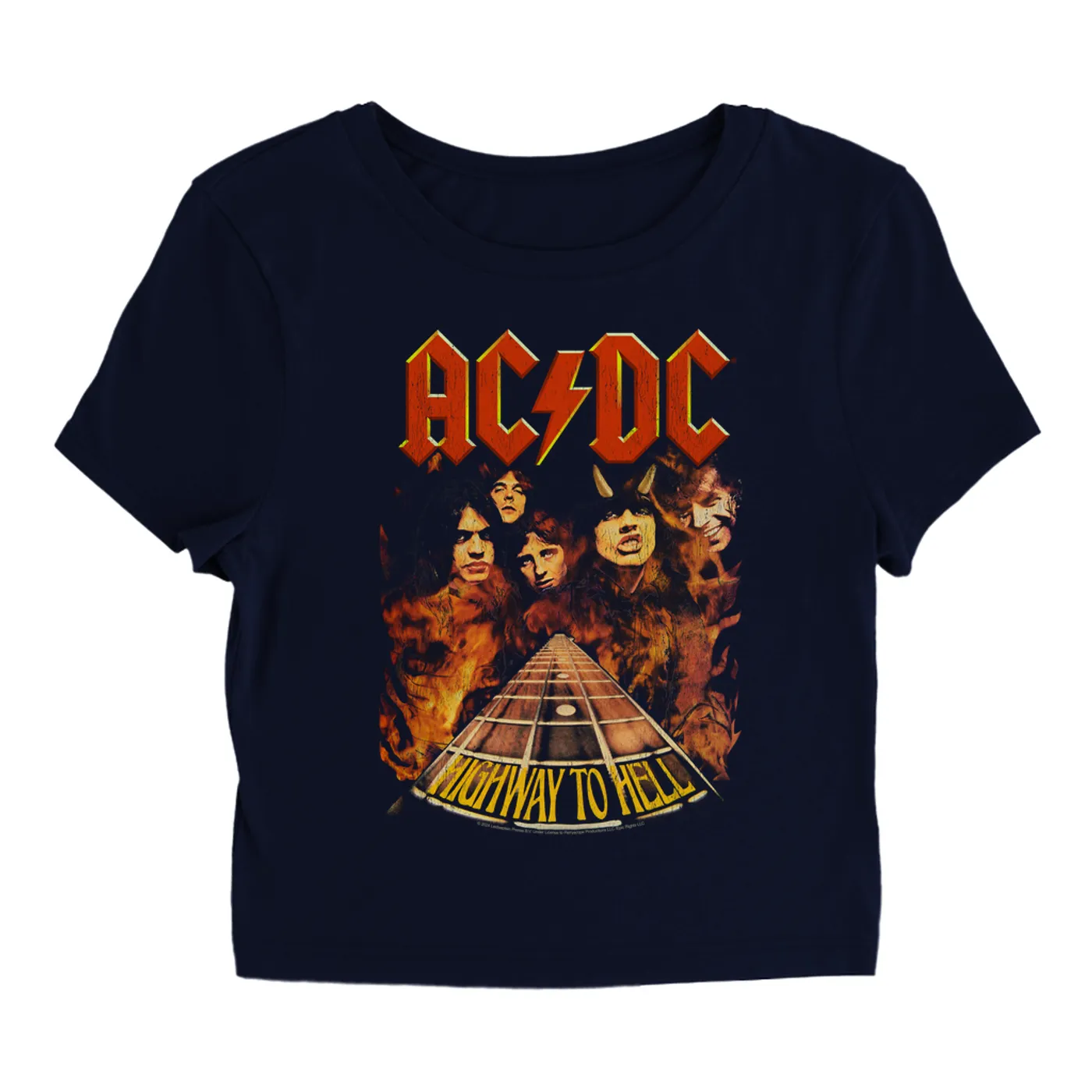 AC/DC Women's T-Shirt | Highway To Hell In Flames ACDC Baby Tee