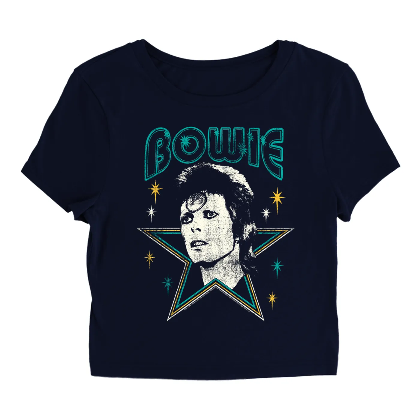 David Bowie Women's T-Shirt | Star Power Distressed (Merchbar Exclusive) David Bowie Baby Tee
