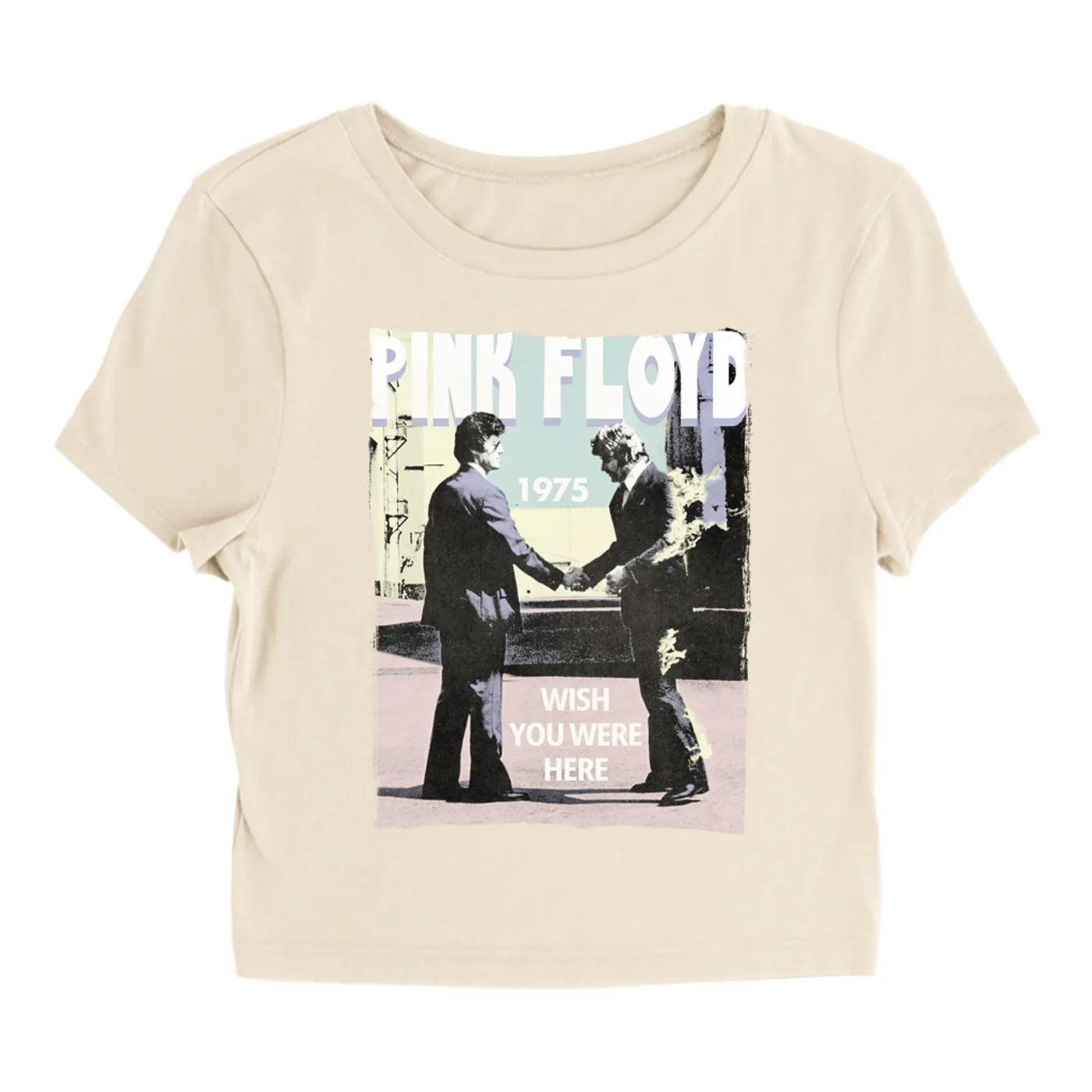 Pink Floyd Women's T-Shirt | Pastel Wish You Were Here Design Pink Floyd Baby Tee