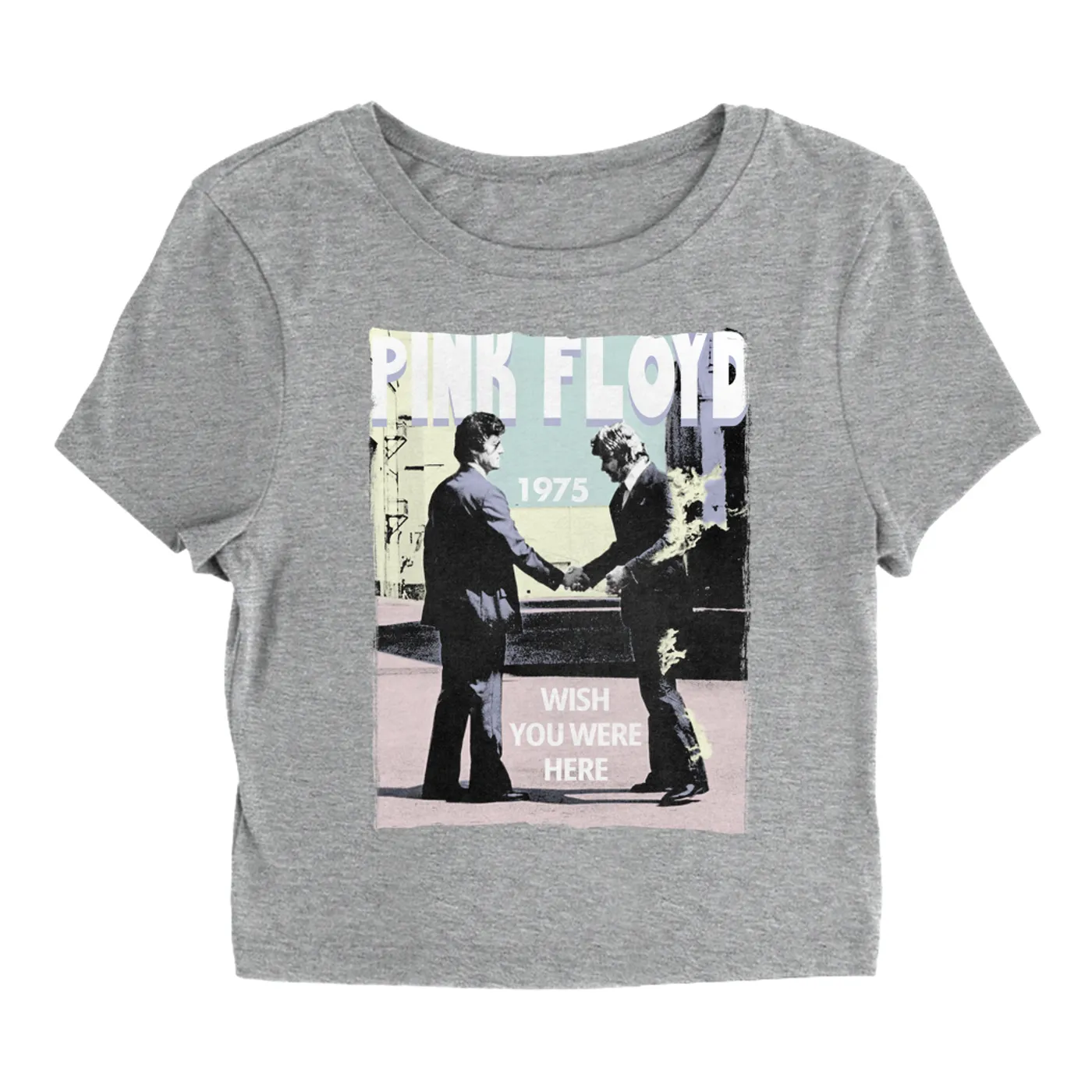 Pink Floyd Women's T-Shirt | Pastel Wish You Were Here Design Pink Floyd Baby Tee