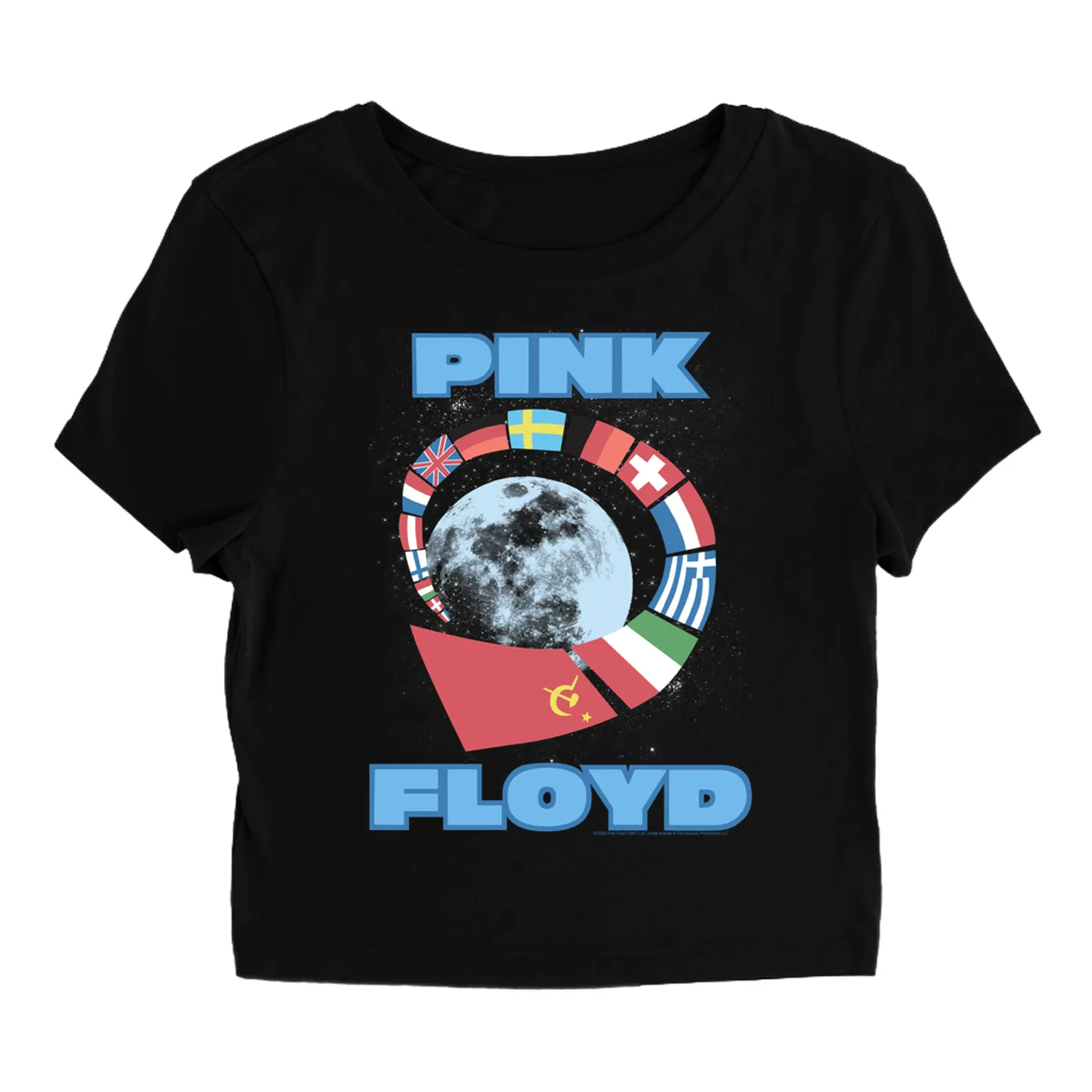Pink Floyd Women's T-Shirt | Flags World Tour 1989 Pink Floyd Baby Tee