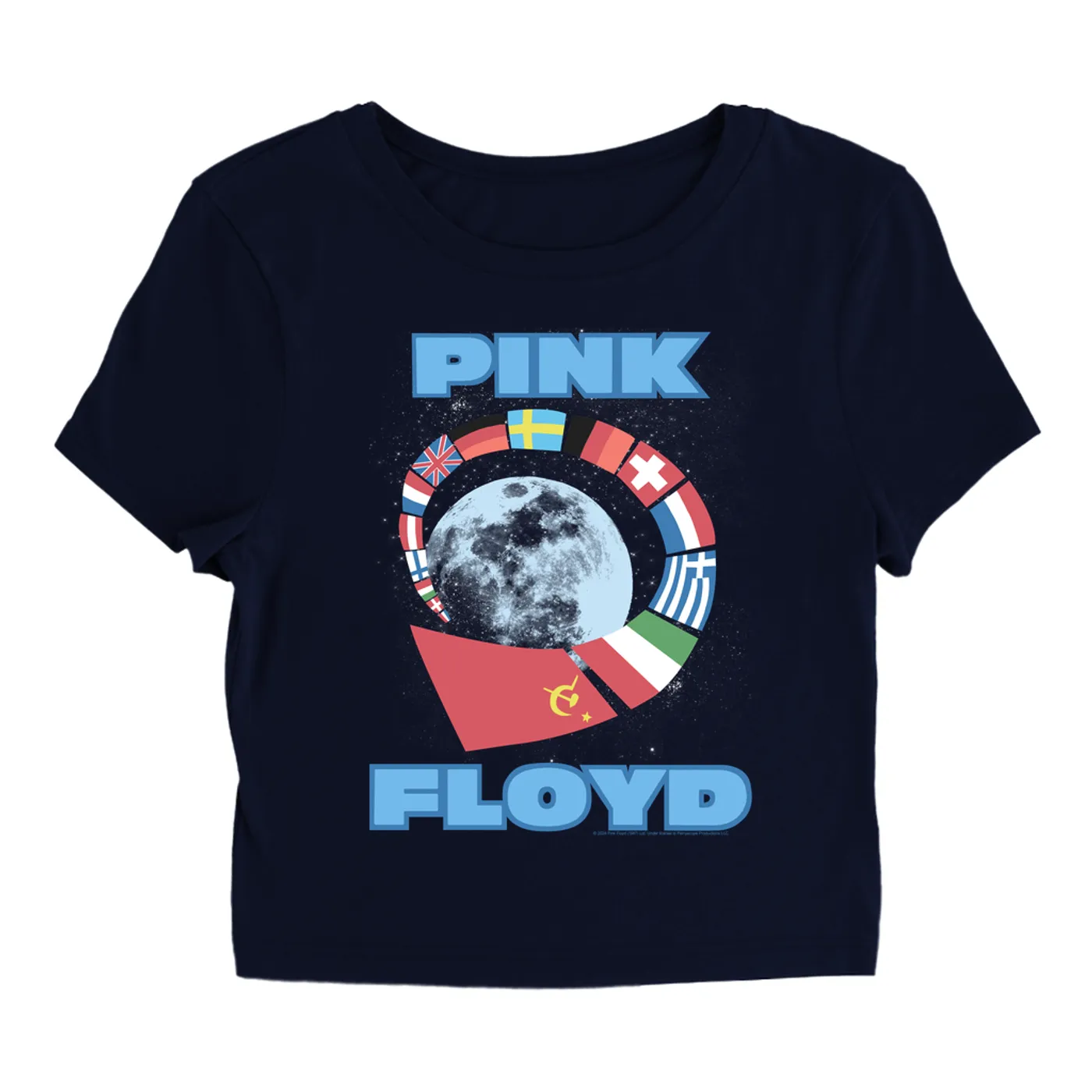 Pink Floyd Women's T-Shirt | Flags World Tour 1989 Pink Floyd Baby Tee