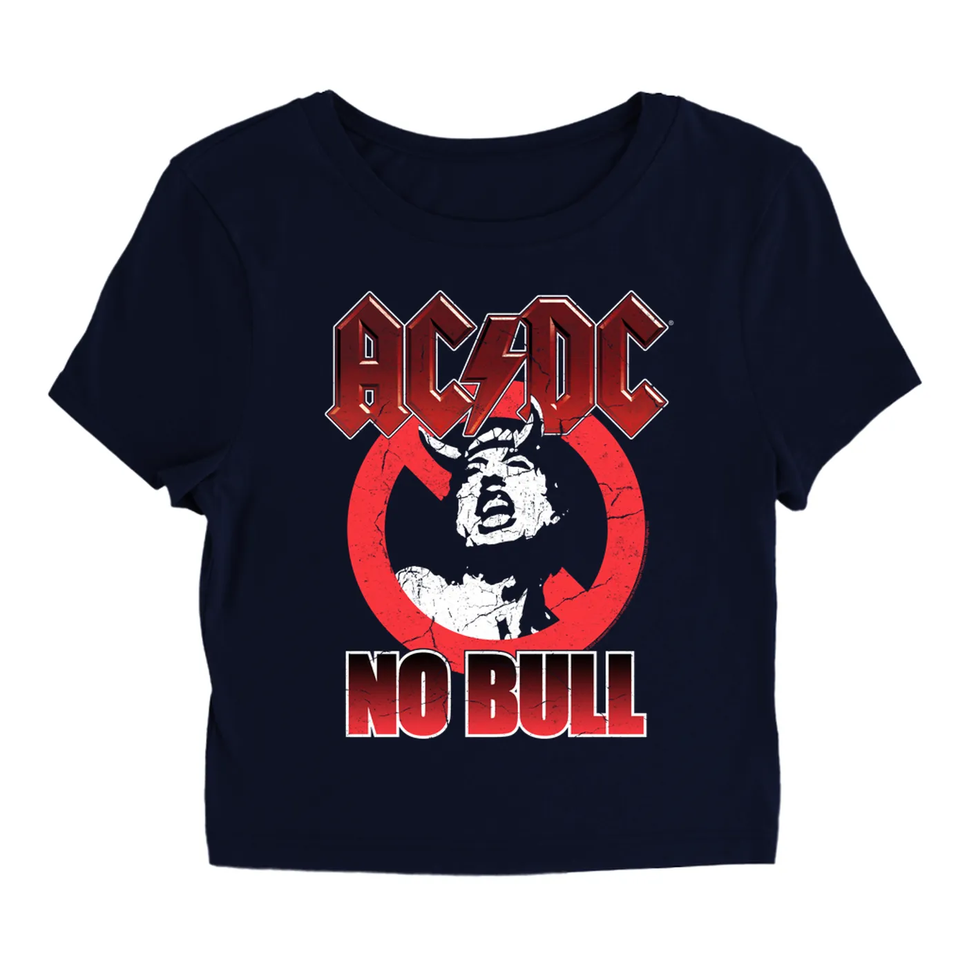 AC/DC Women's T-Shirt | No Bull Allowed Distressed ACDC Baby Tee