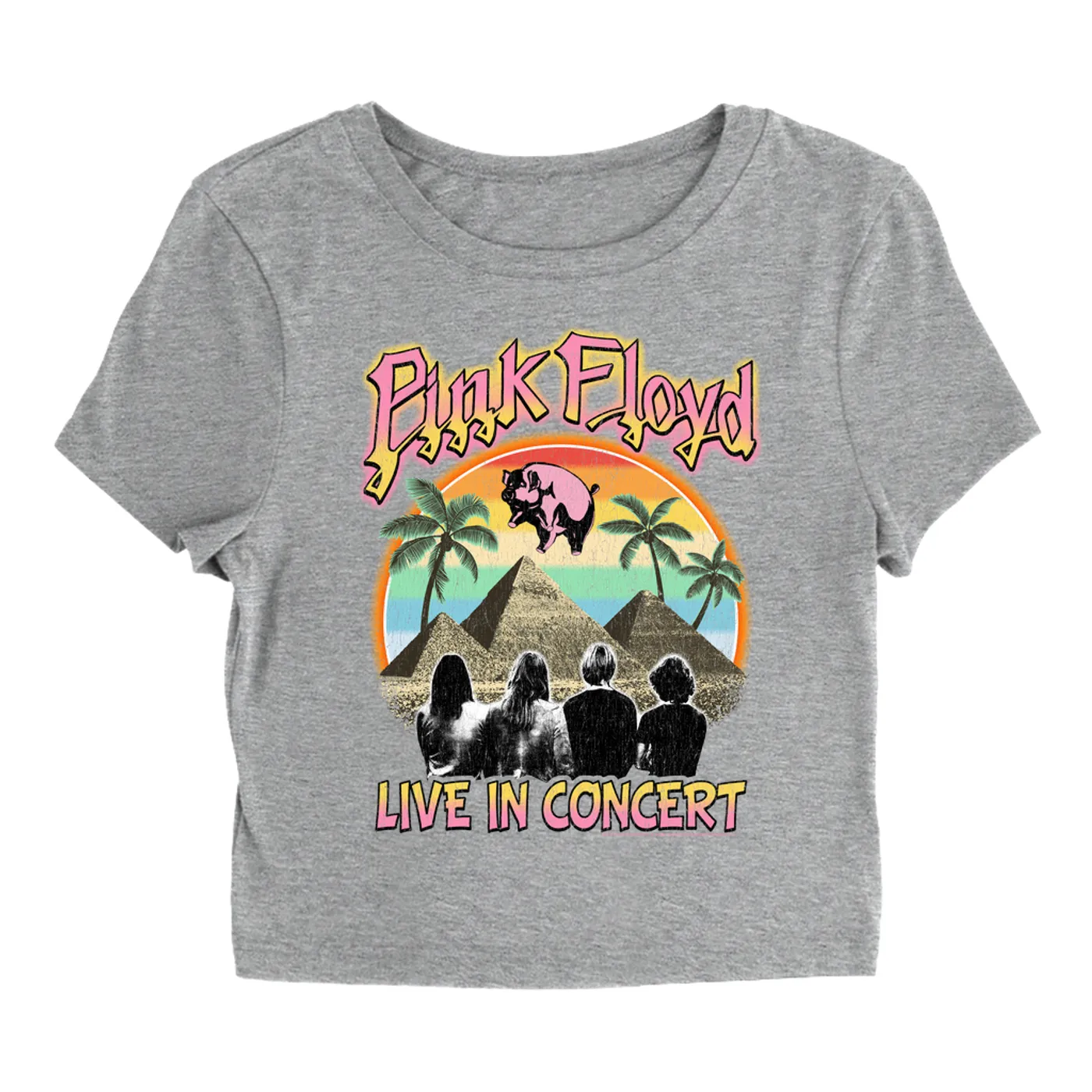 Pink Floyd Women's T-Shirt | Tropical Dark Side Pyramid Live In Concert (Merchbar Exclusive) Pink Floyd Baby Tee