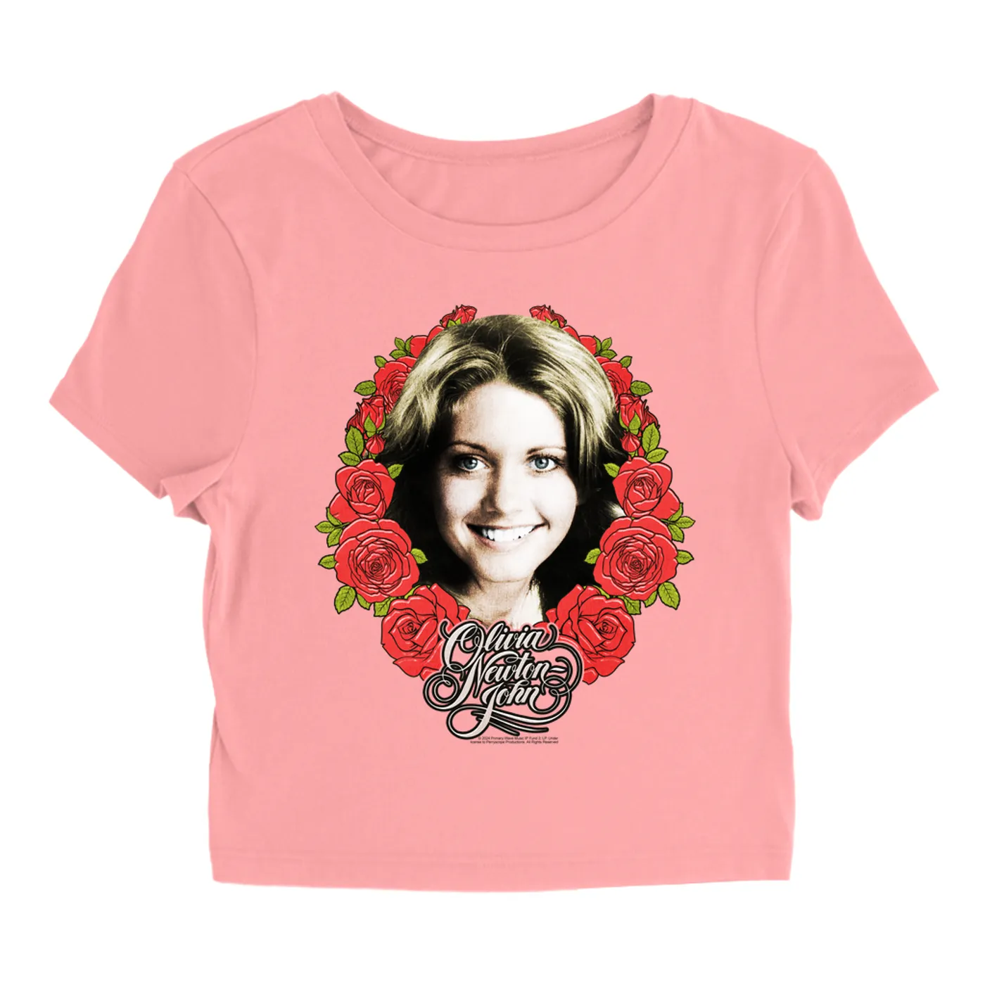 Olivia Newton-John Women's T-Shirt | Rose Crest Tribute Design (Merchbar Exclusive) Olivia Newton John Baby Tee