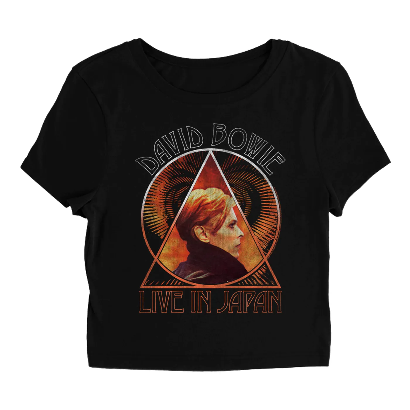 David Bowie Women's T-Shirt | Live In Japan Low Album Distressed David Bowie Baby Tee