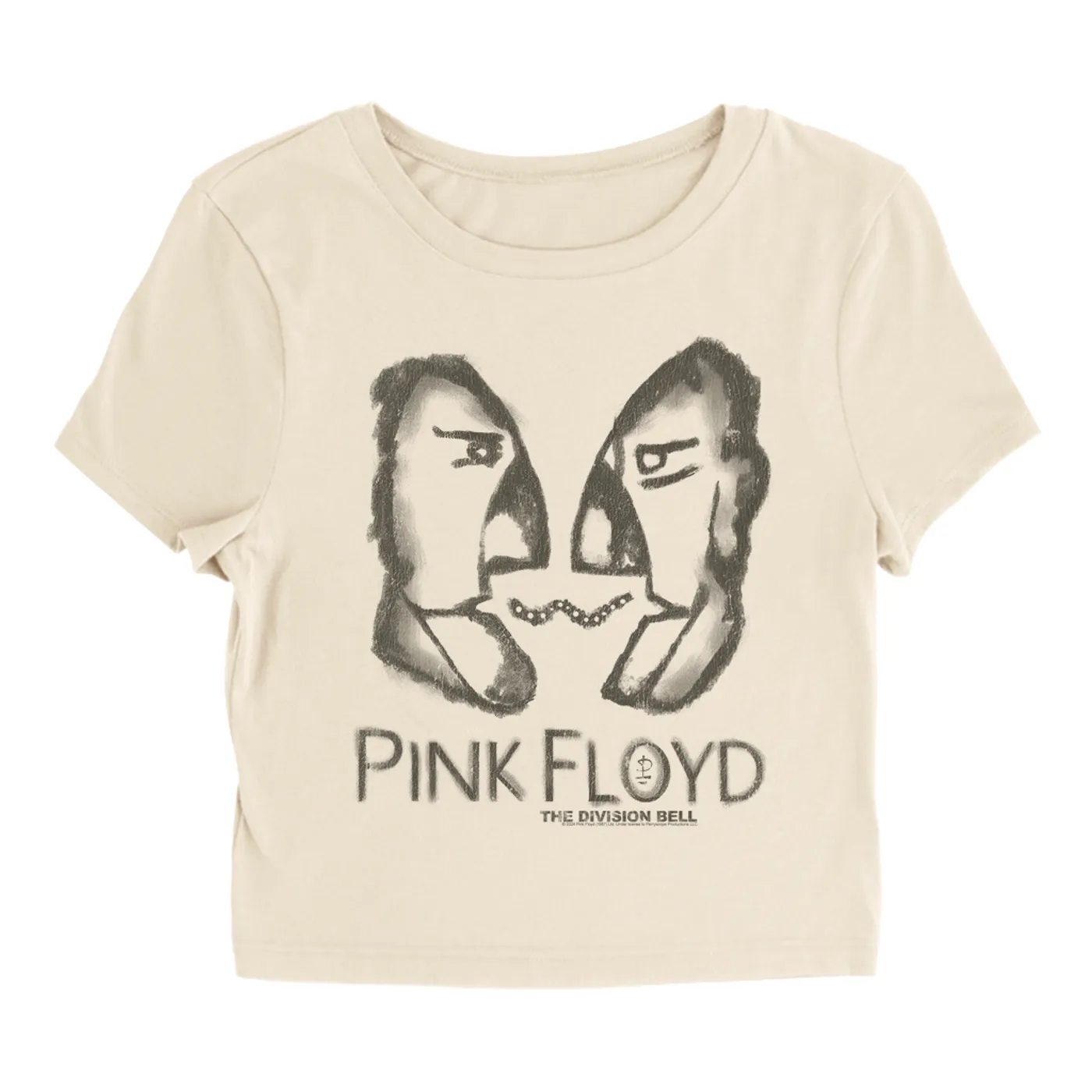 Pink Floyd Women's T-Shirt | Bioworld Division Bell Pencil Sketch Pink Floyd Baby Tee