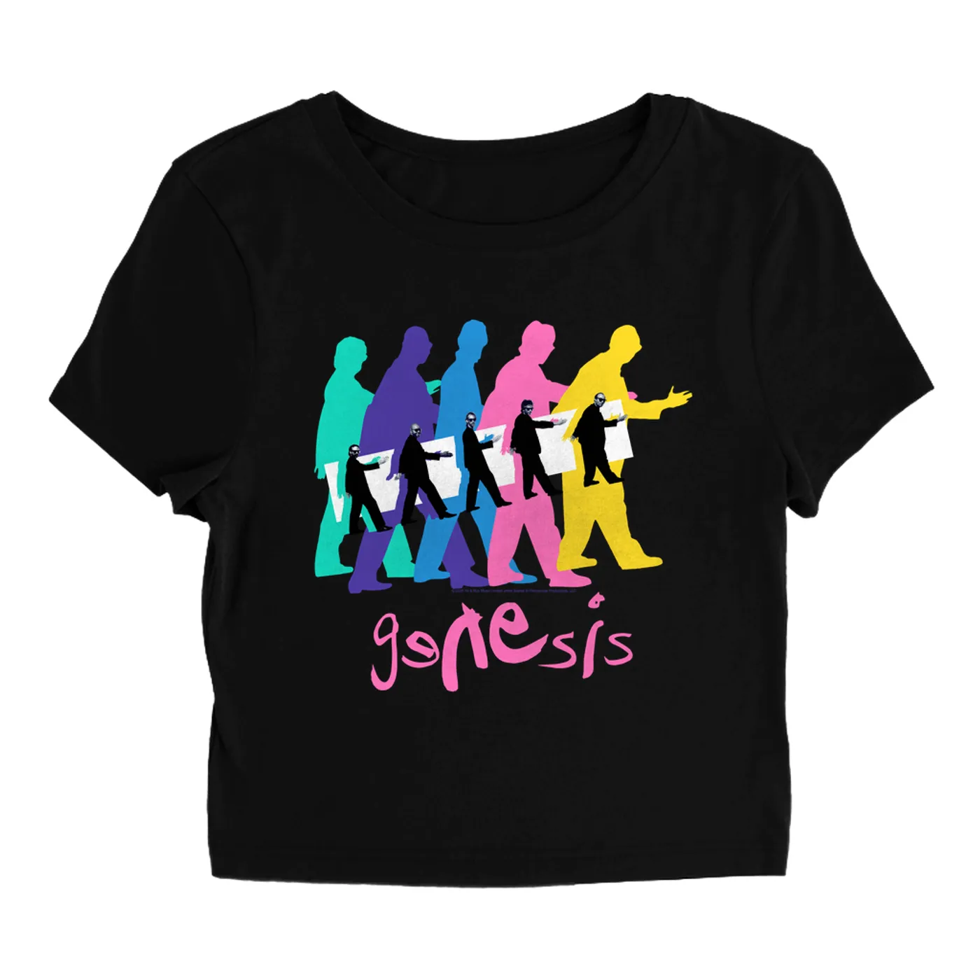 Genesis Women's T-Shirt | We Can't Dance Colorful Ombre Genesis Baby Tee