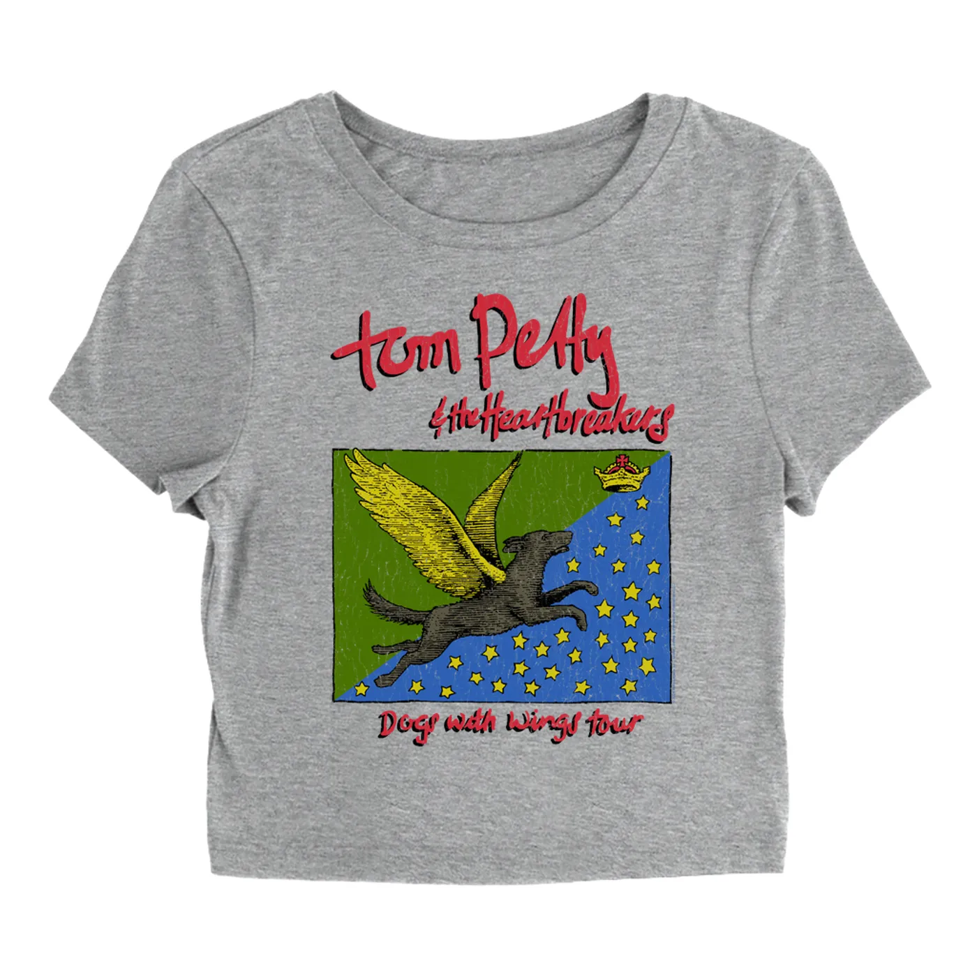 Tom Petty and the Heartbreakers Women's T-Shirt | Dogs WIth Wings 1995 Tour Tom Petty Baby Tee