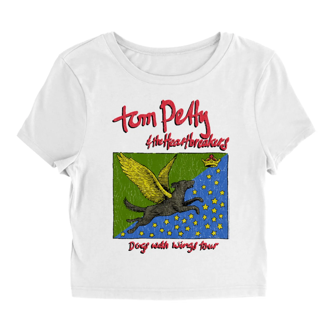 Tom Petty and the Heartbreakers Women's T-Shirt | Dogs WIth Wings 1995 Tour Tom Petty Baby Tee