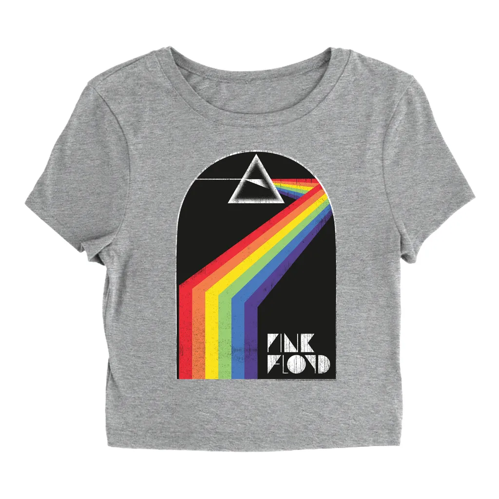 Women's T-Shirt | The Dark Side Of The Moon Retro Arch Design Distressed Baby Tee