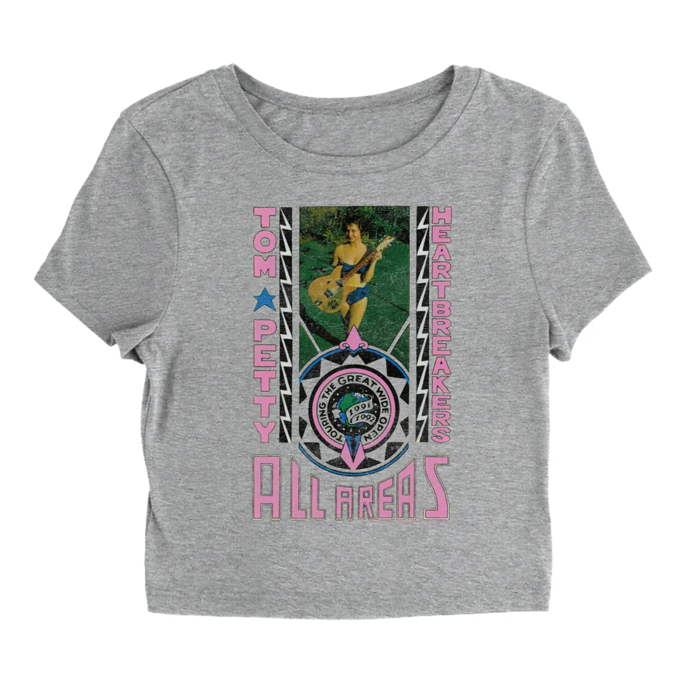 Tom Petty and the Heartbreakers Women's T-Shirt | 1991 Into The Great Wide Open Tour Image Tom Petty Baby Tee