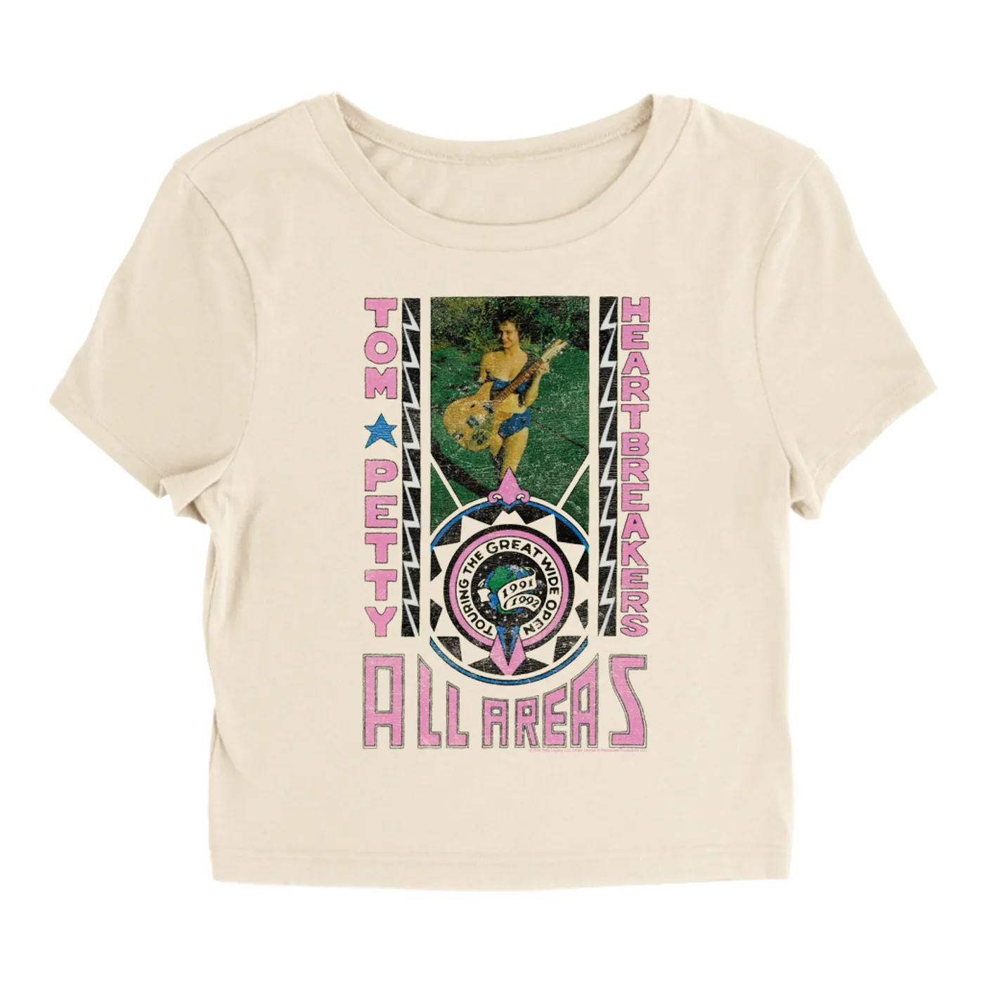 Tom Petty and the Heartbreakers Women's T-Shirt | 1991 Into The Great Wide Open Tour Image Tom Petty Baby Tee