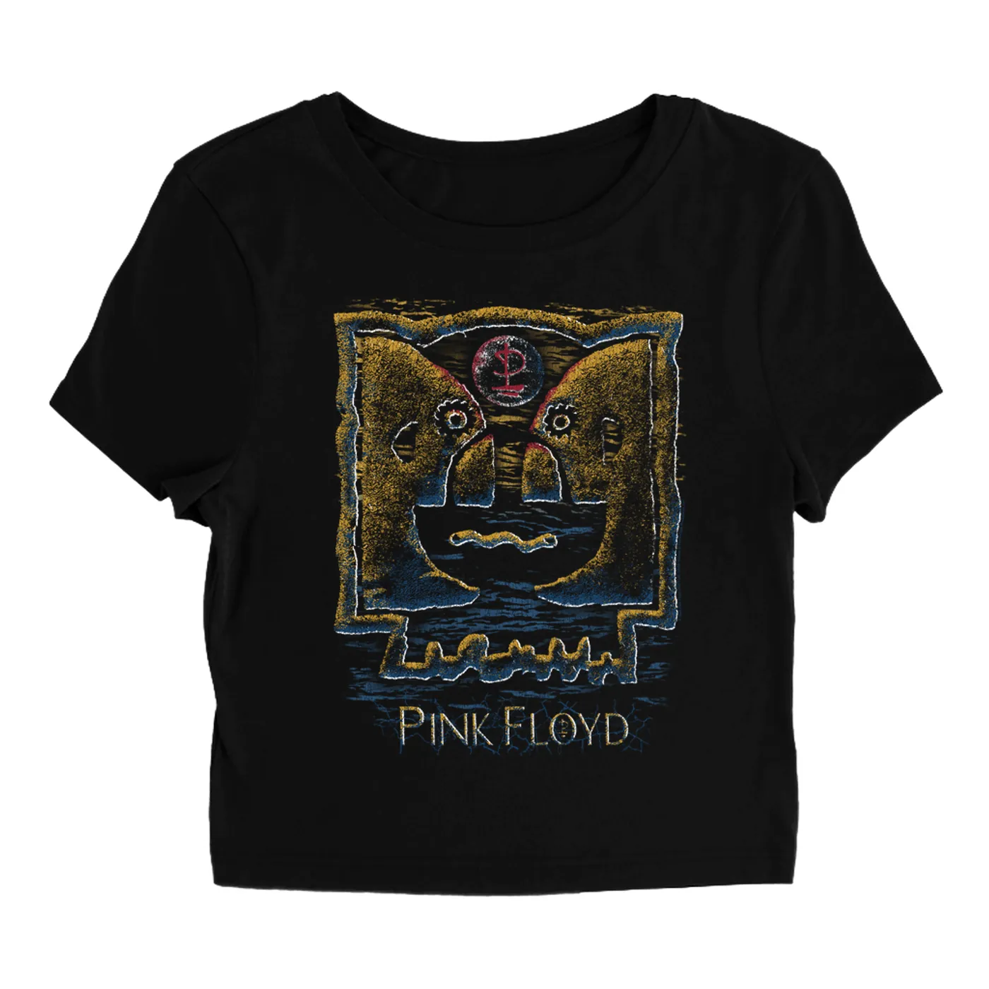 Pink Floyd Women's T-Shirt | Colorful Texture Division Bell Distressed Pink Floyd Baby Tee