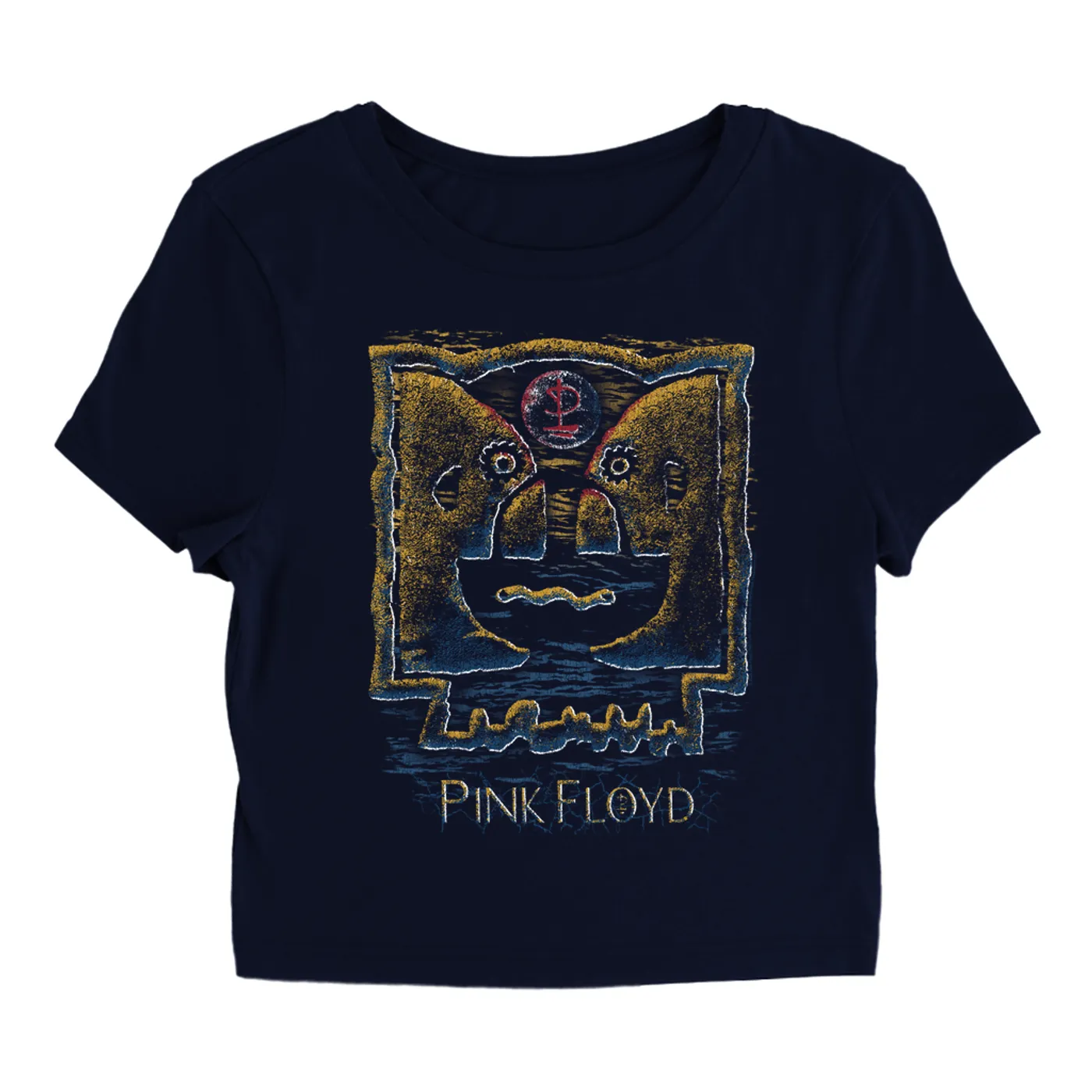 Pink Floyd Women's T-Shirt | Colorful Texture Division Bell Distressed Pink Floyd Baby Tee