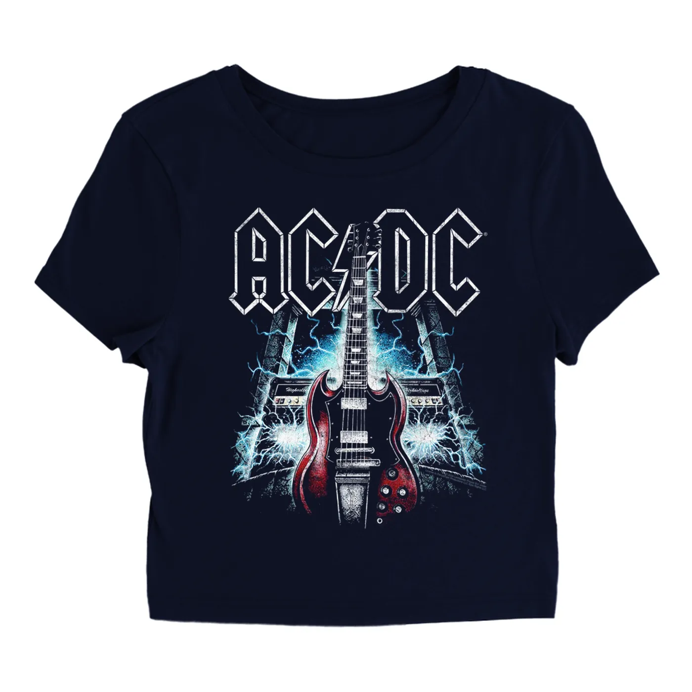 AC/DC Women's T-Shirt | Electrified Guitars And Amps ACDC Baby Tee