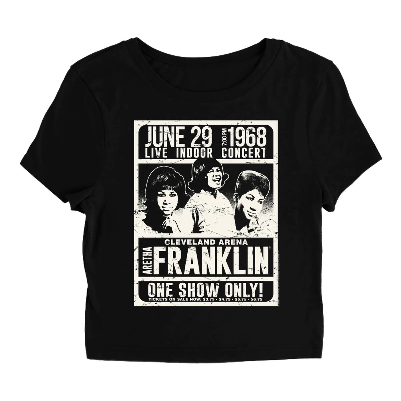 Aretha Franklin Women's T-Shirt | One Show Only Cleveland Arena (Merchbar Exclusive) Aretha Franklin Baby Tee
