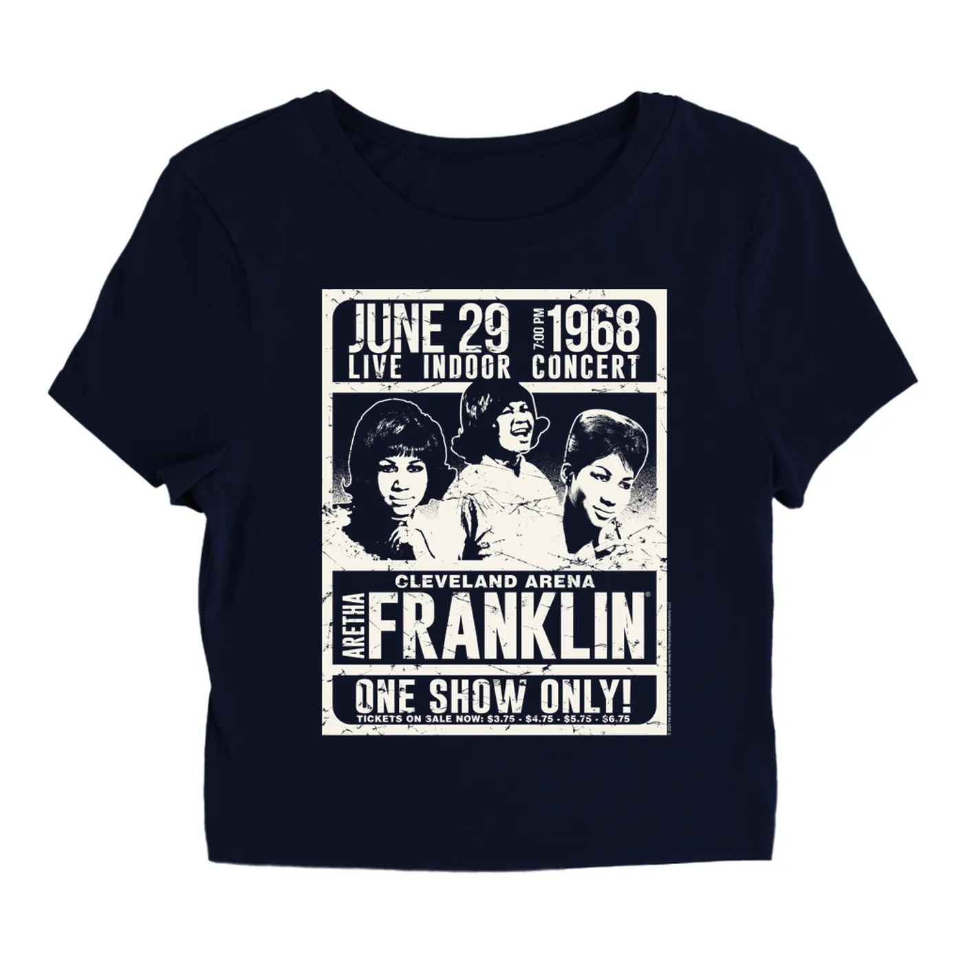 Aretha Franklin Women's T-Shirt | One Show Only Cleveland Arena (Merchbar Exclusive) Aretha Franklin Baby Tee