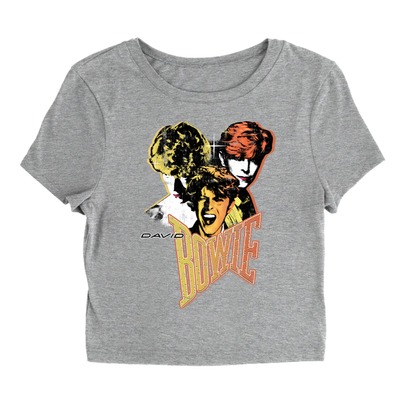 David Bowie Women's T-Shirt | Let's Dance Era Collage Distressed (Merchbar Exclusive) David Bowie Baby Tee