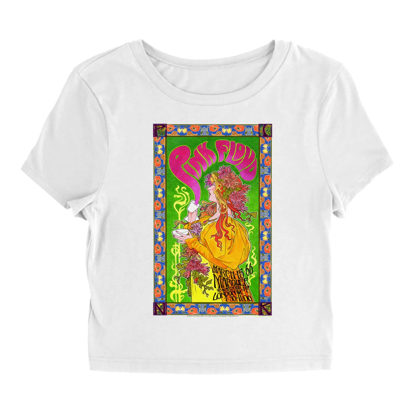 Pink Floyd Women's T-Shirt | 1966 Marquee London Concert Poster (Merchbar Exclusive) Pink Floyd Baby Tee