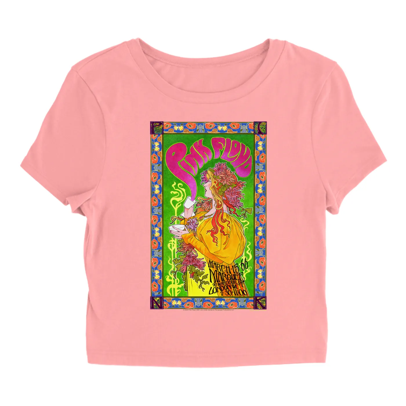 Pink Floyd Women's T-Shirt | 1966 Marquee London Concert Poster (Merchbar Exclusive) Pink Floyd Baby Tee