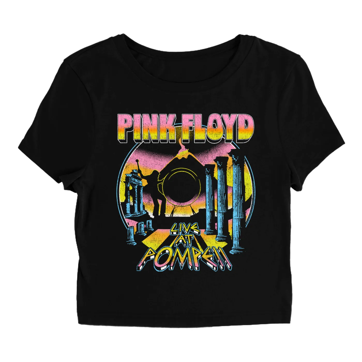Pink Floyd Women's T-Shirt | Colorful Live at Pompeii Pink Floyd Baby Tee