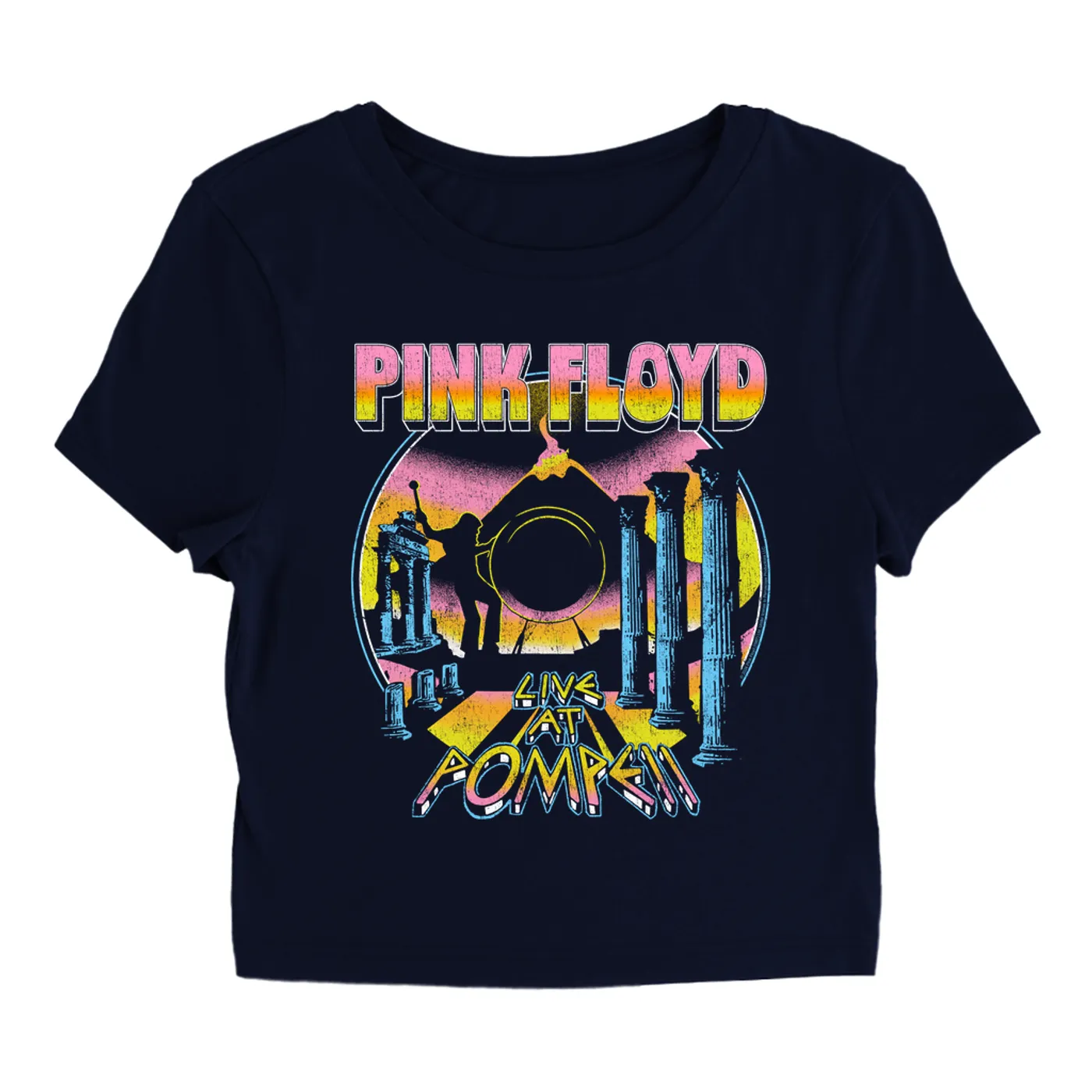 Pink Floyd Women's T-Shirt | Colorful Live at Pompeii Pink Floyd Baby Tee