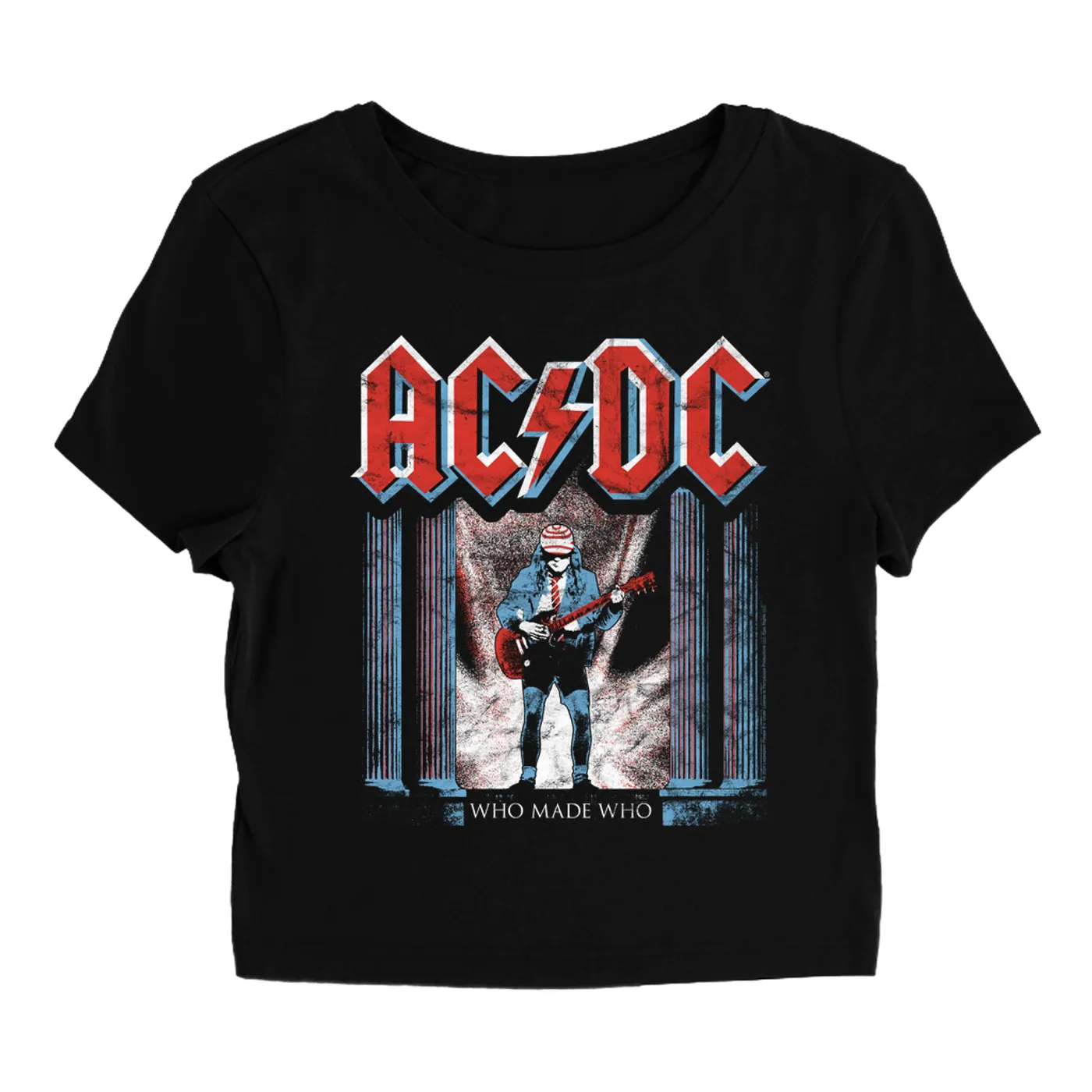 AC/DC Women's T-Shirt | Who Made Who Red, White, Blue (Merchbar Exclusive) ACDC Baby Tee