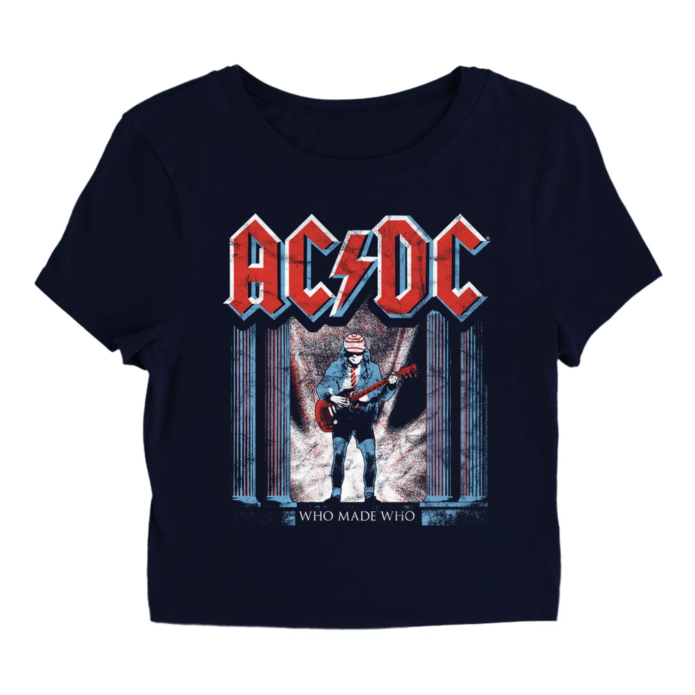 AC/DC Women's T-Shirt | Who Made Who Red, White, Blue (Merchbar Exclusive) ACDC Baby Tee