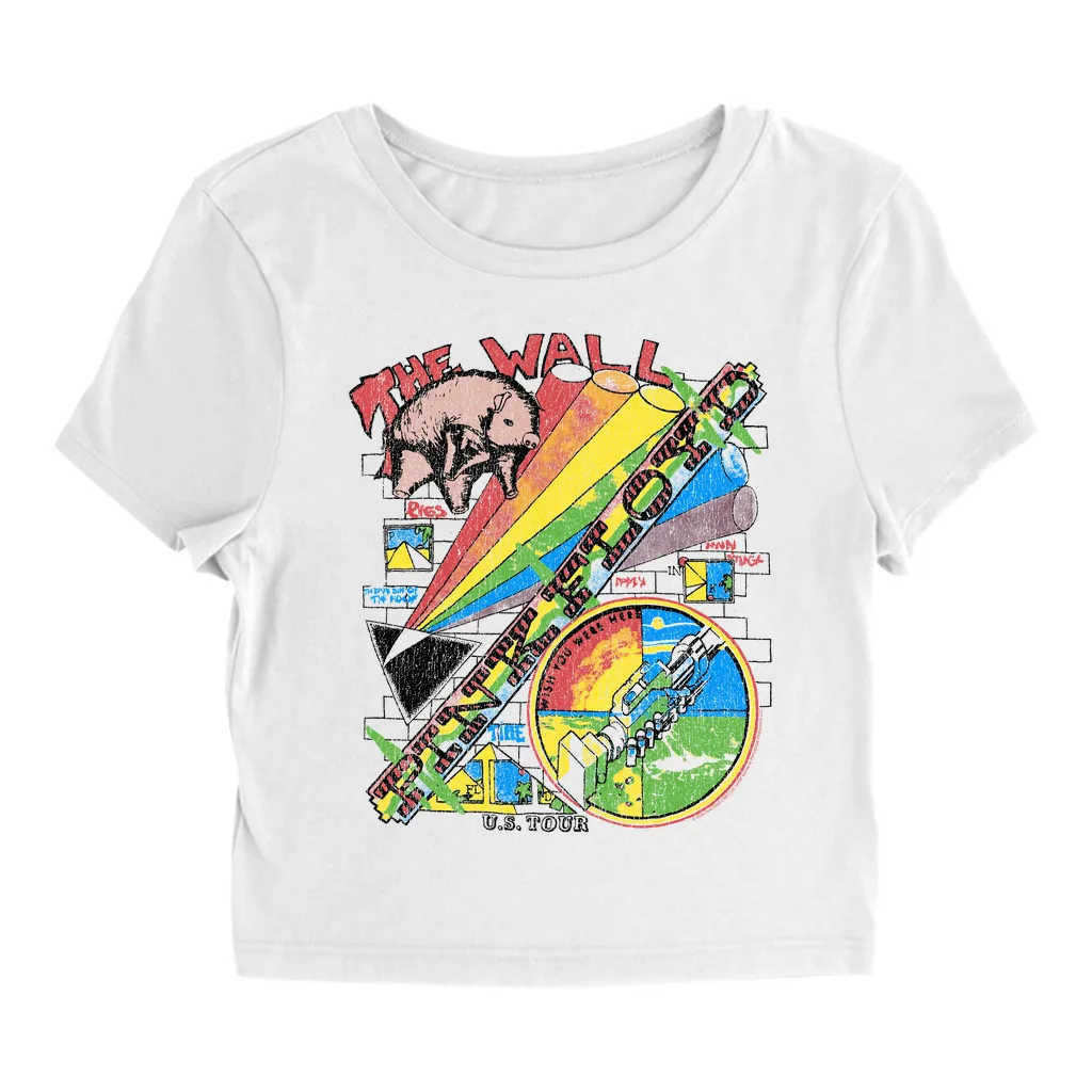 Women's T-Shirt | The Wall U.S. Tour Sketch Distressed Baby Tee
