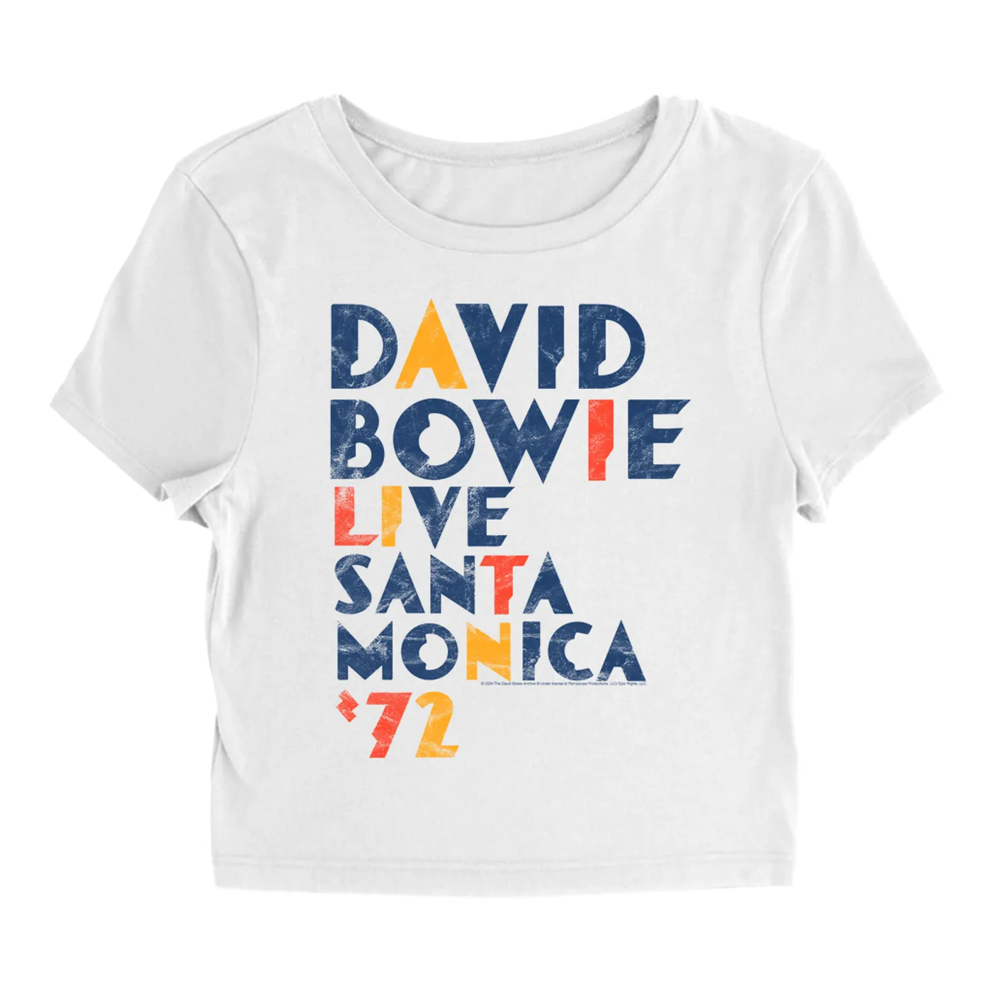 David Bowie Women's T-Shirt | LIVE In Santa Monica 1972 Distressed David Bowie Baby Tee