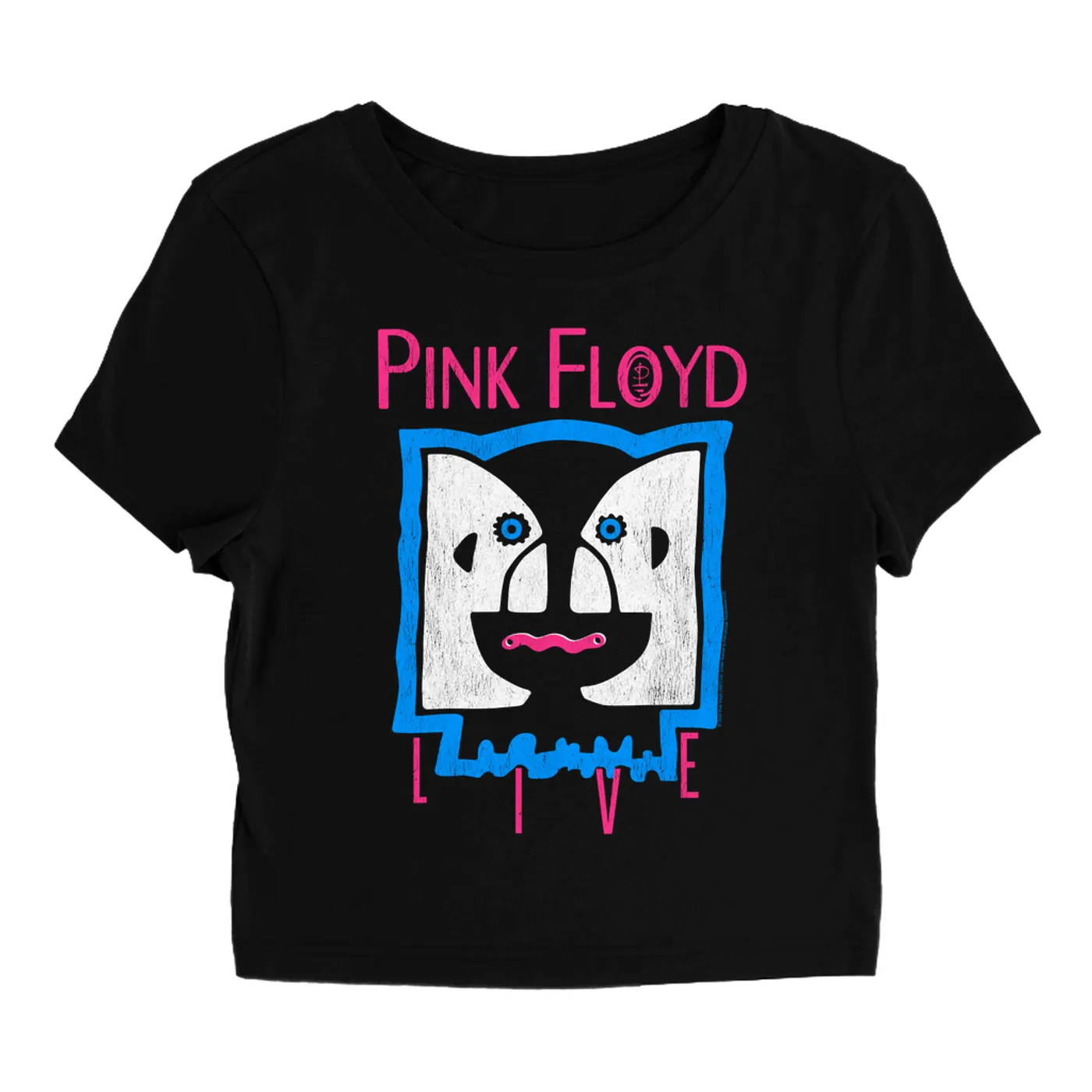 Pink Floyd Women's T-Shirt | Division Bell LIVE Distressed Pink Floyd Baby Tee