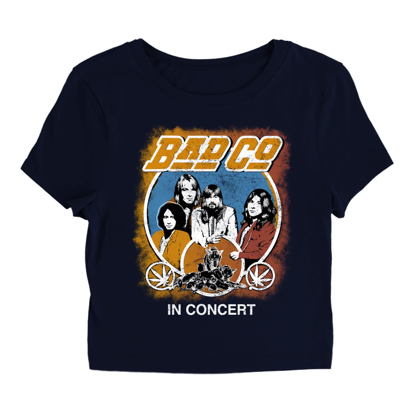 Bad Company Women's T-Shirt | Straight Ahead Live In Concert Distressed Bad Company Baby Tee
