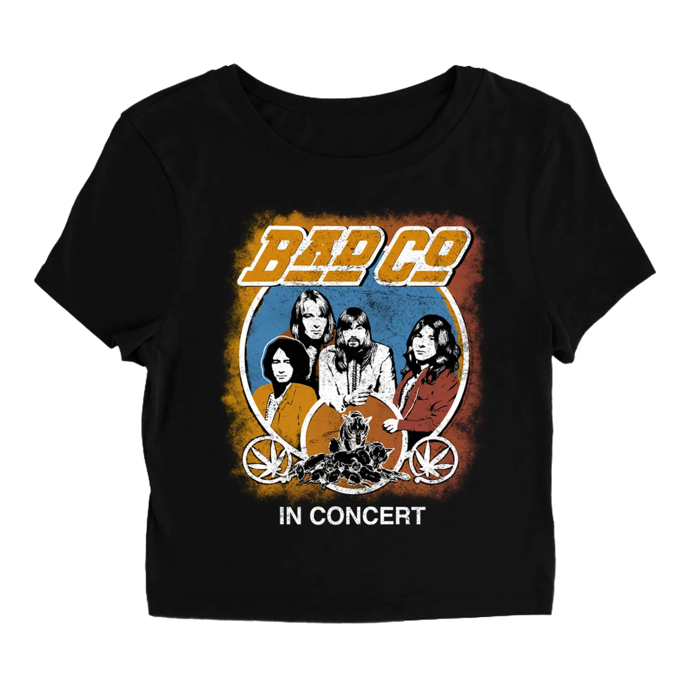 Bad Company Women's T-Shirt | Straight Ahead Live In Concert Distressed Bad Company Baby Tee