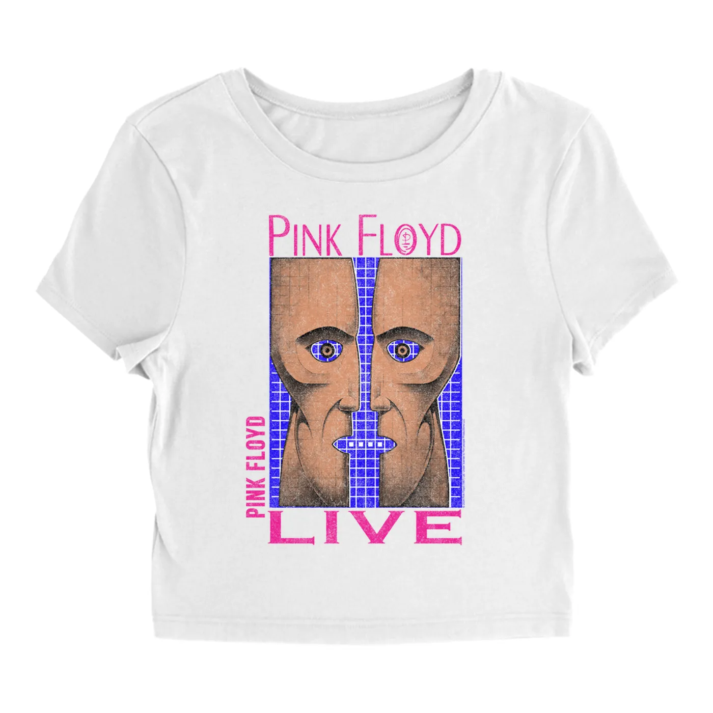 Pink Floyd Women's T-Shirt | Neon Blue Pink Division Bell Pink Floyd Baby Tee
