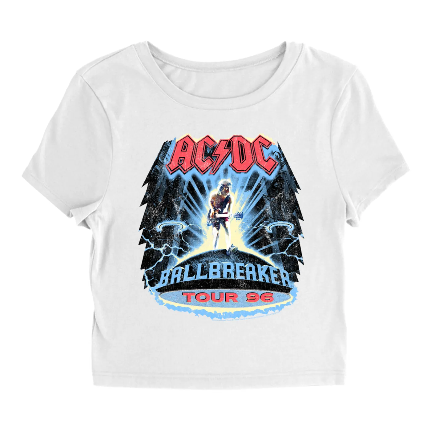AC/DC Women's T-Shirt | Ballbreaker Tour '96 Distressed ACDC Baby Tee