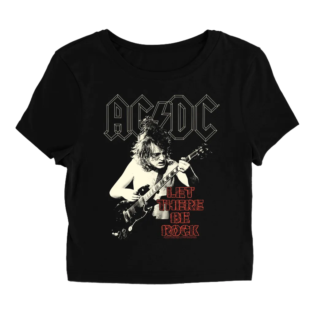 Women's T-Shirt | Angus Young Let There Be Rock Distressed Baby Tee