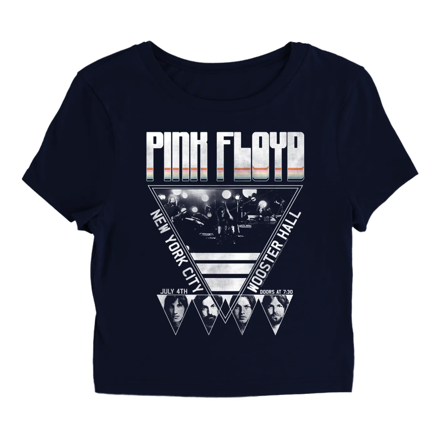Pink Floyd Women's T-Shirt | NYC LIVE In Concert 4th Of July Distressed (Merchbar Exclusive) Pink Floyd Baby Tee