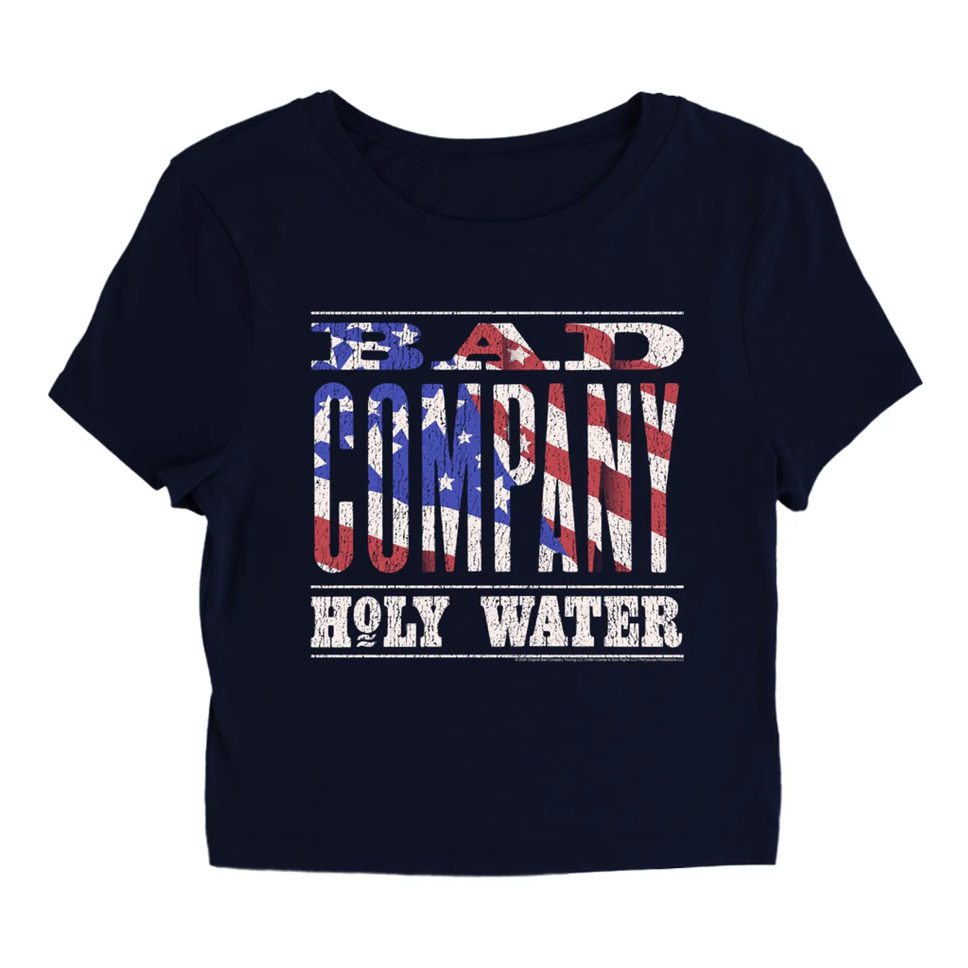 Bad Company Women's T-Shirt | Patriotic Holy Water Design Bad Company Baby Tee