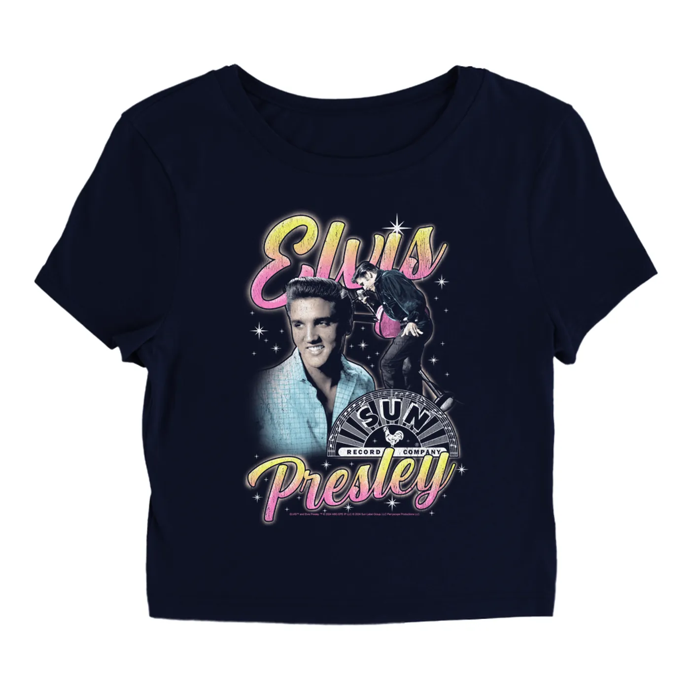 Sun Records Women's T-Shirt | Colorful Pink Yellow Collage (Merchbar Exclusive) Sun Records Baby Tee